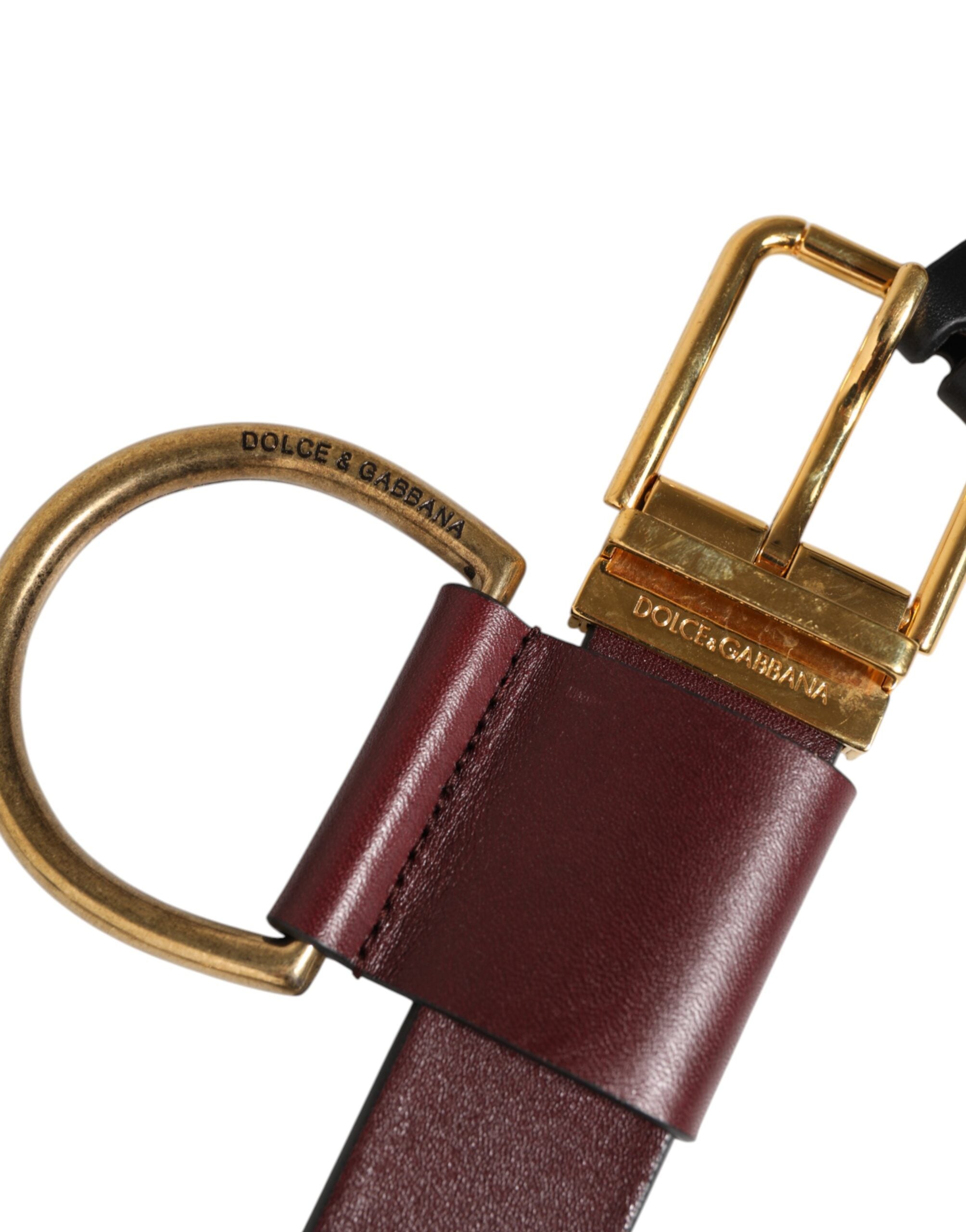 Dolce & Gabbana Brauner Schlüsselring Clip Befestigungen Schnalle Gürtel-4