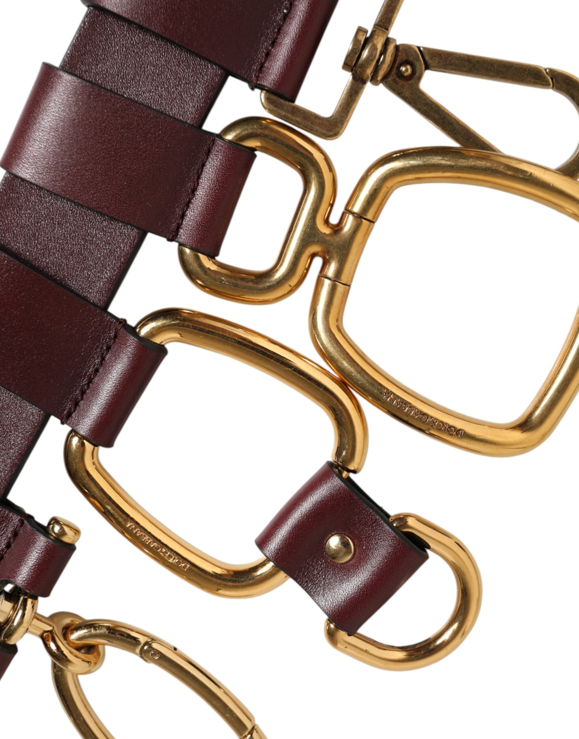 Dolce & Gabbana Brauner Schlüsselring Clip Befestigungen Schnalle Gürtel-5