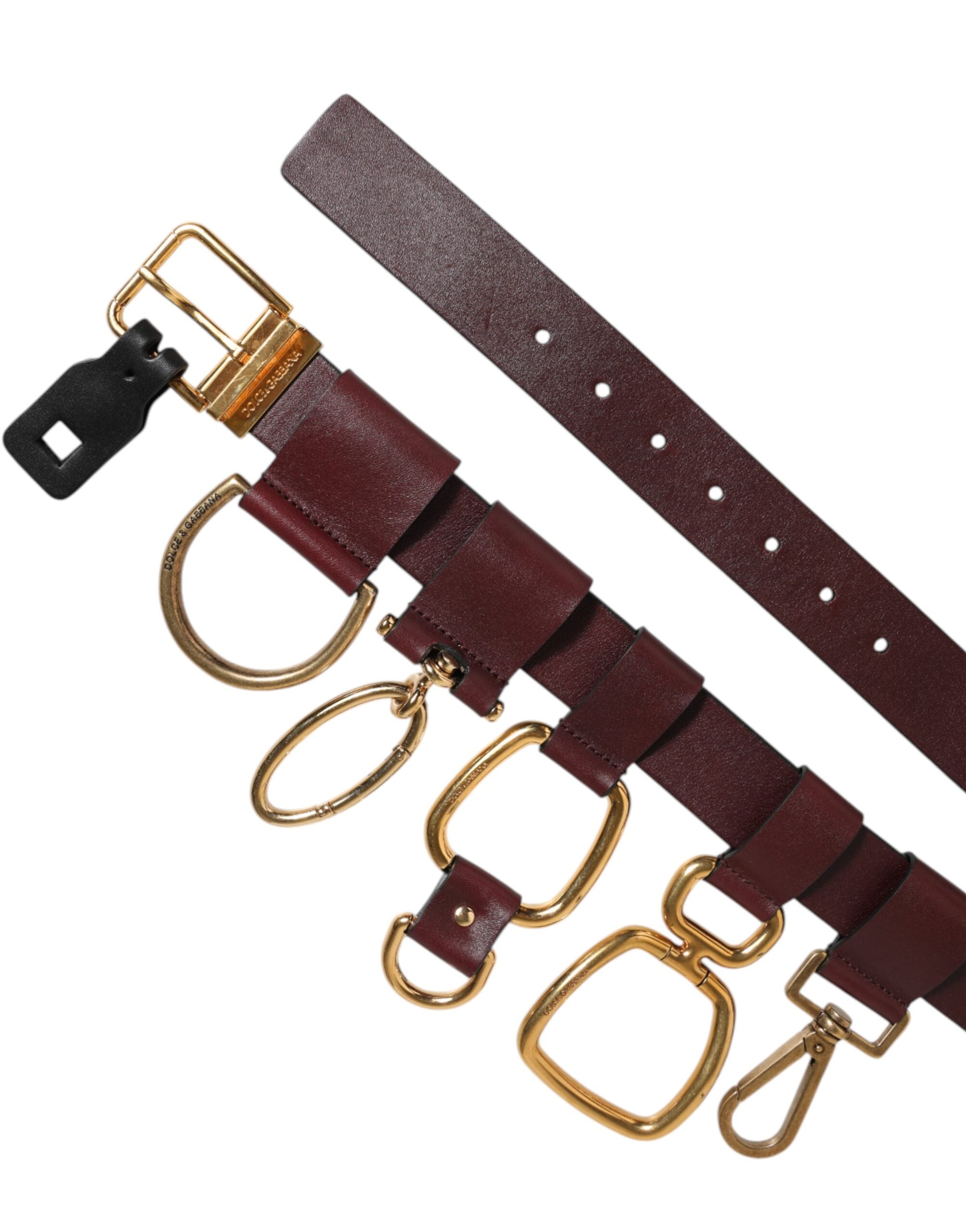 Dolce & Gabbana Brauner Schlüsselring Clip Befestigungen Schnalle Gürtel-6