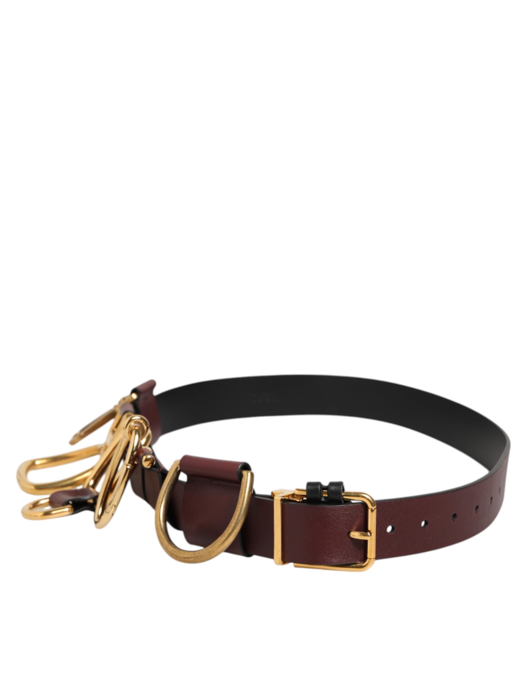 Dolce & Gabbana Brauner Schlüsselring Clip Befestigungen Schnalle Gürtel-7
