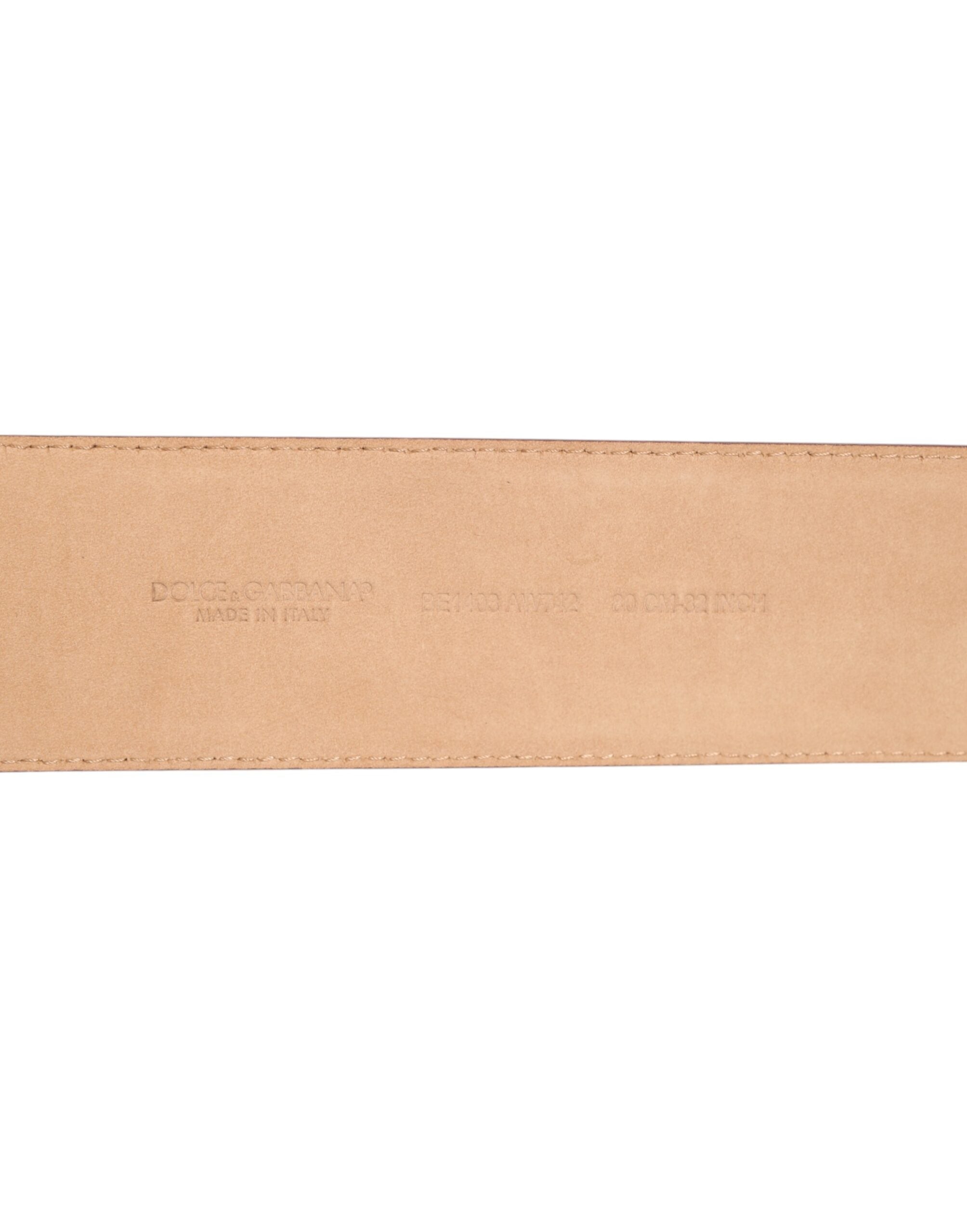 Cinturón Dolce & Gabbana de piel burdeos con hebilla de metal dorado para mujer-3