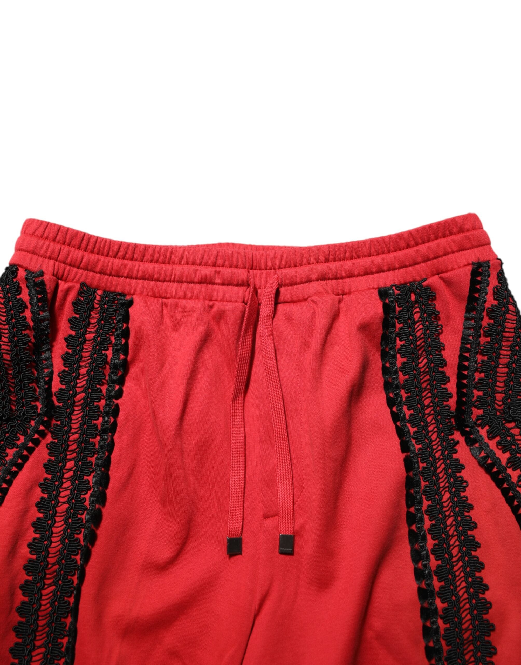 Pantalones holgados con bordados rojos de Dolce & Gabbana-5