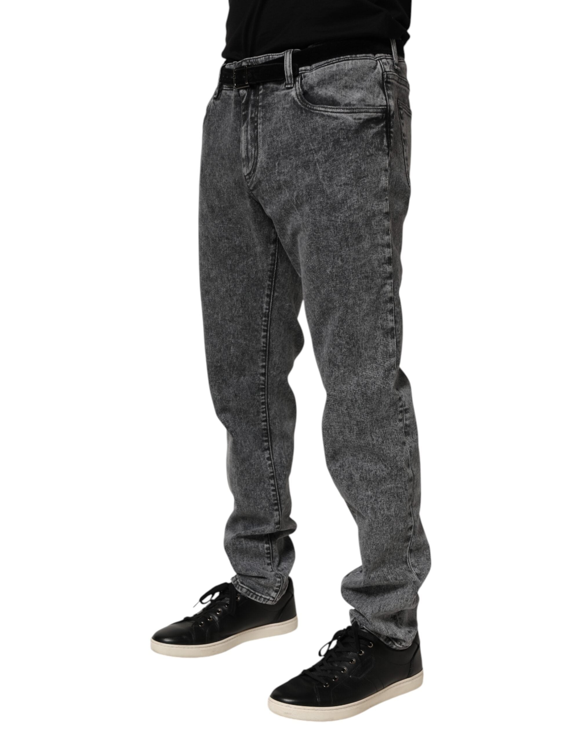 Dolce & Gabbana Grey Slim Fit Denim Trousers in Cotton-3