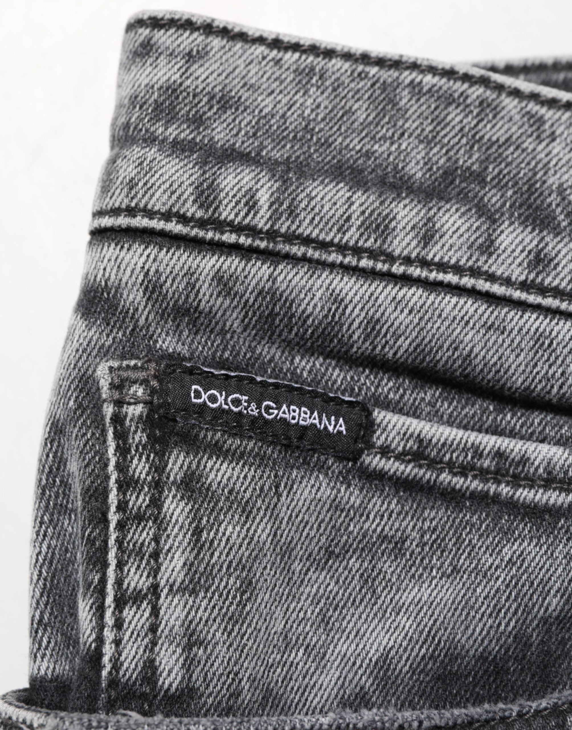 Dolce & Gabbana Grey Slim Fit Denim Trousers in Cotton-6
