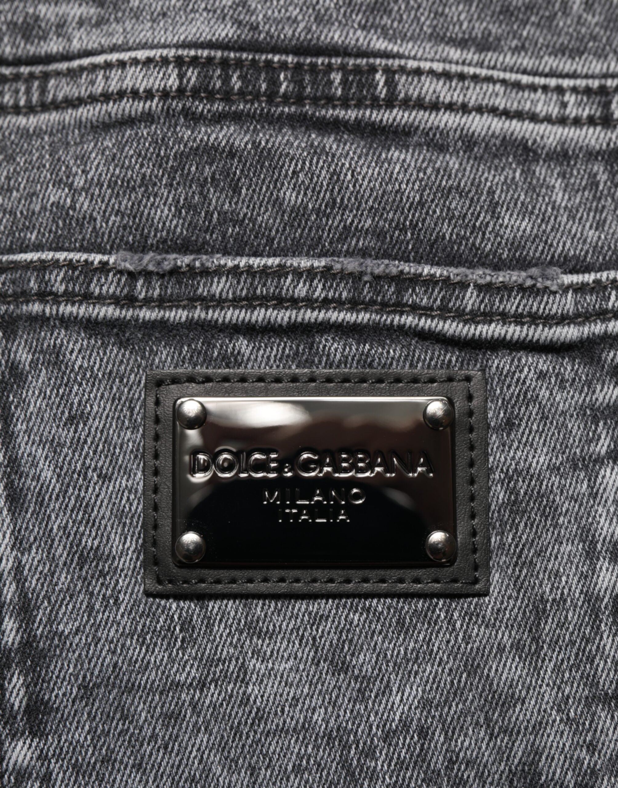 Dolce & Gabbana Grey Slim Fit Denim Trousers in Cotton-7