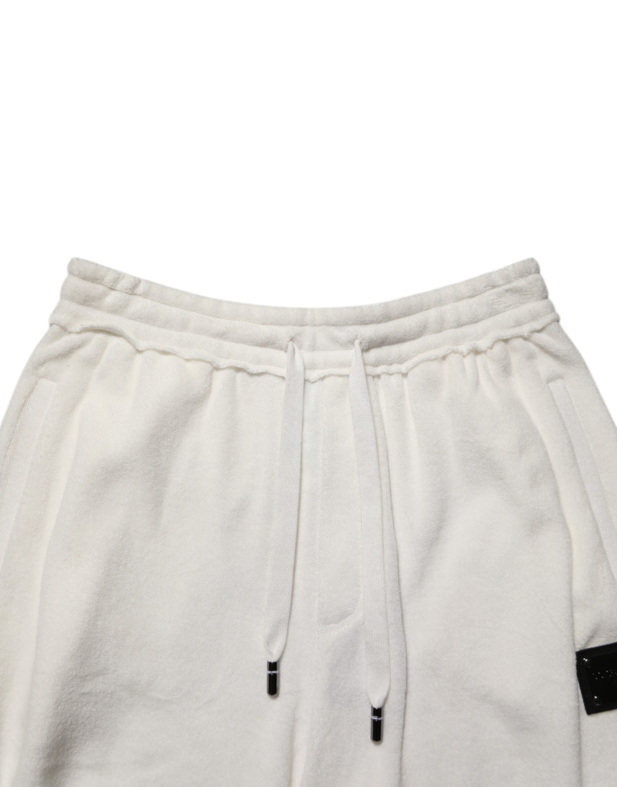 Dolce & Gabbana Weiße Baumwolle Logo Plaque Männer Bermuda Shorts-5