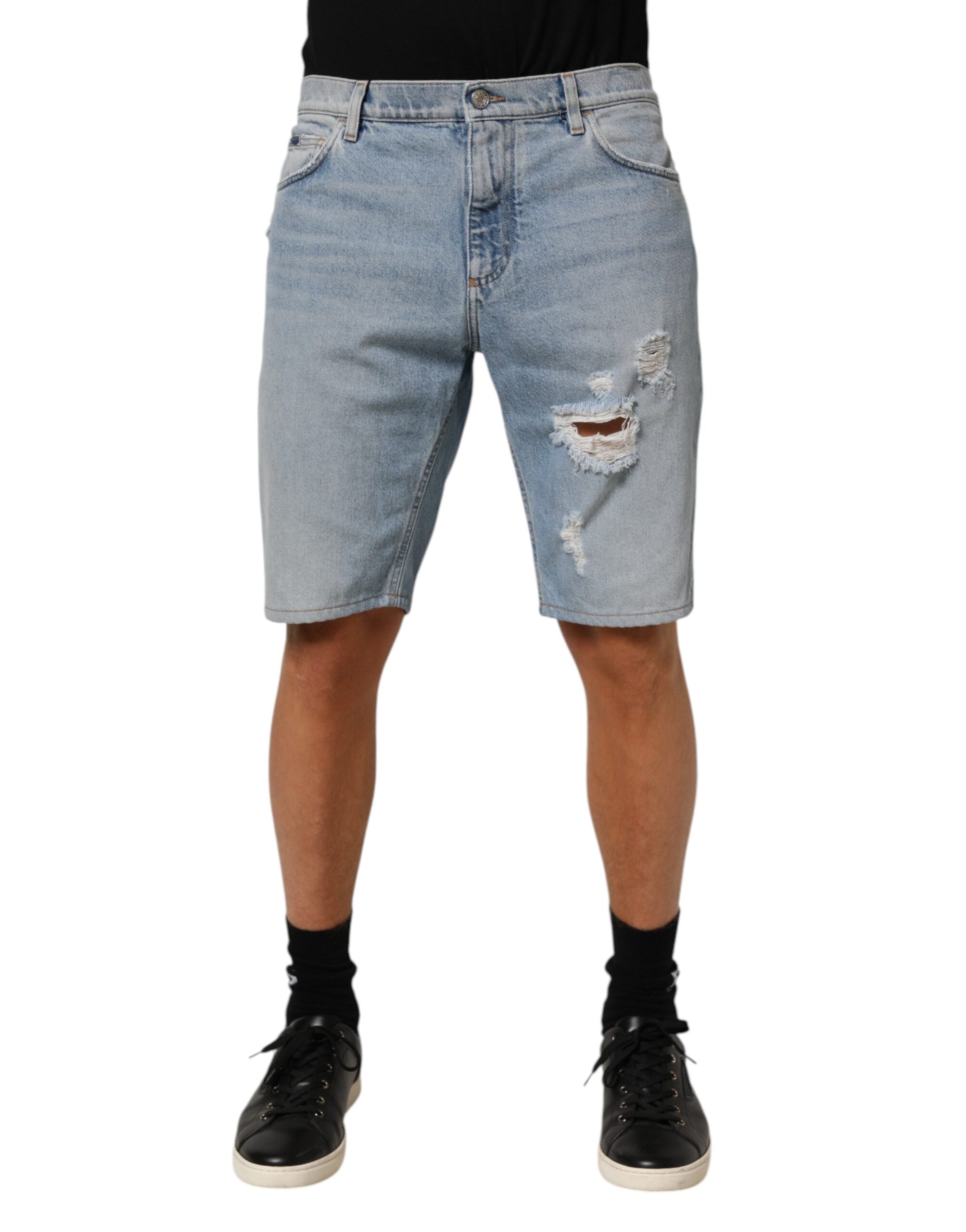 Bermudas Dolce & Gabbana en denim distorsionado de algodón azul-1