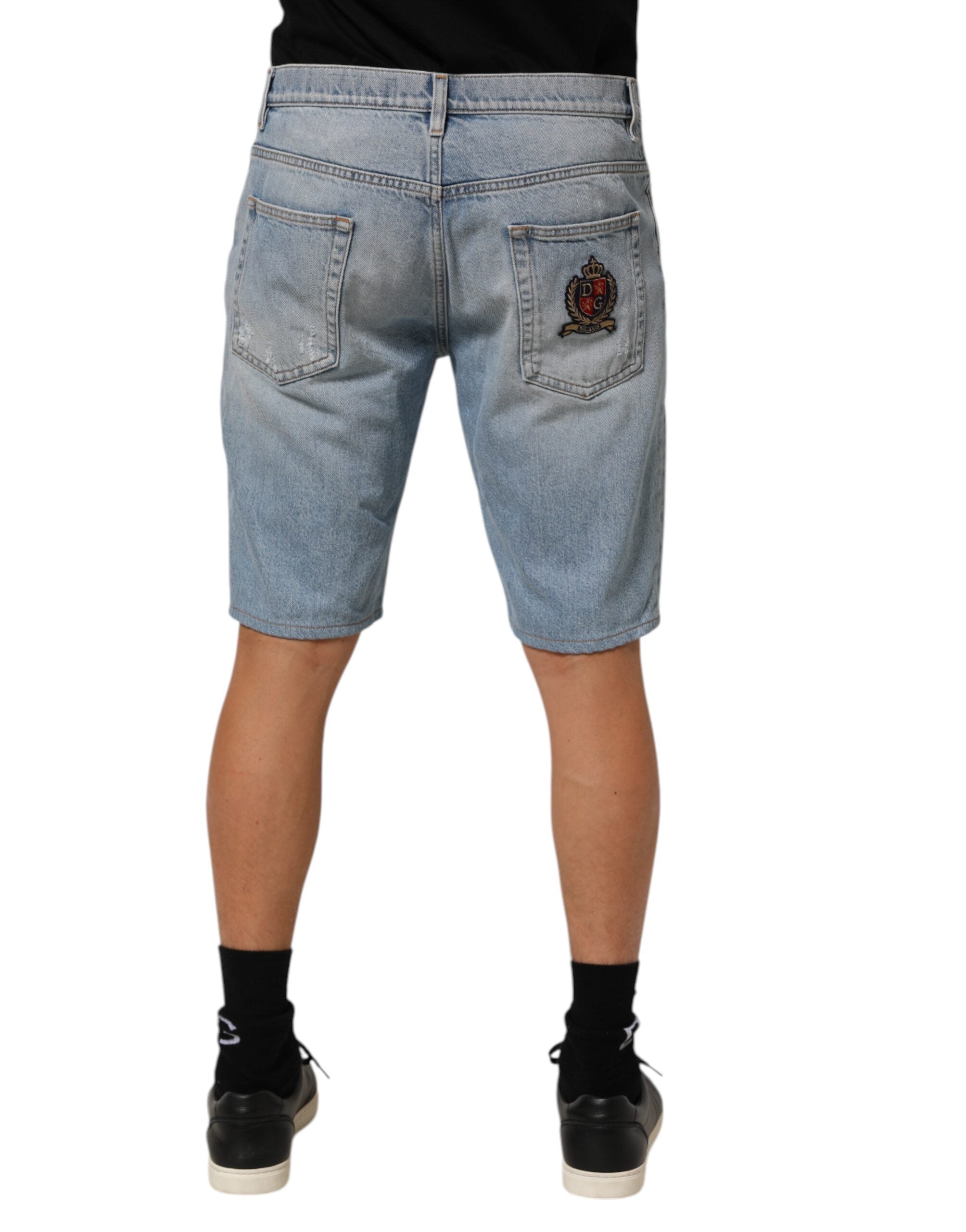 Bermudas Dolce & Gabbana en denim distorsionado de algodón azul-4