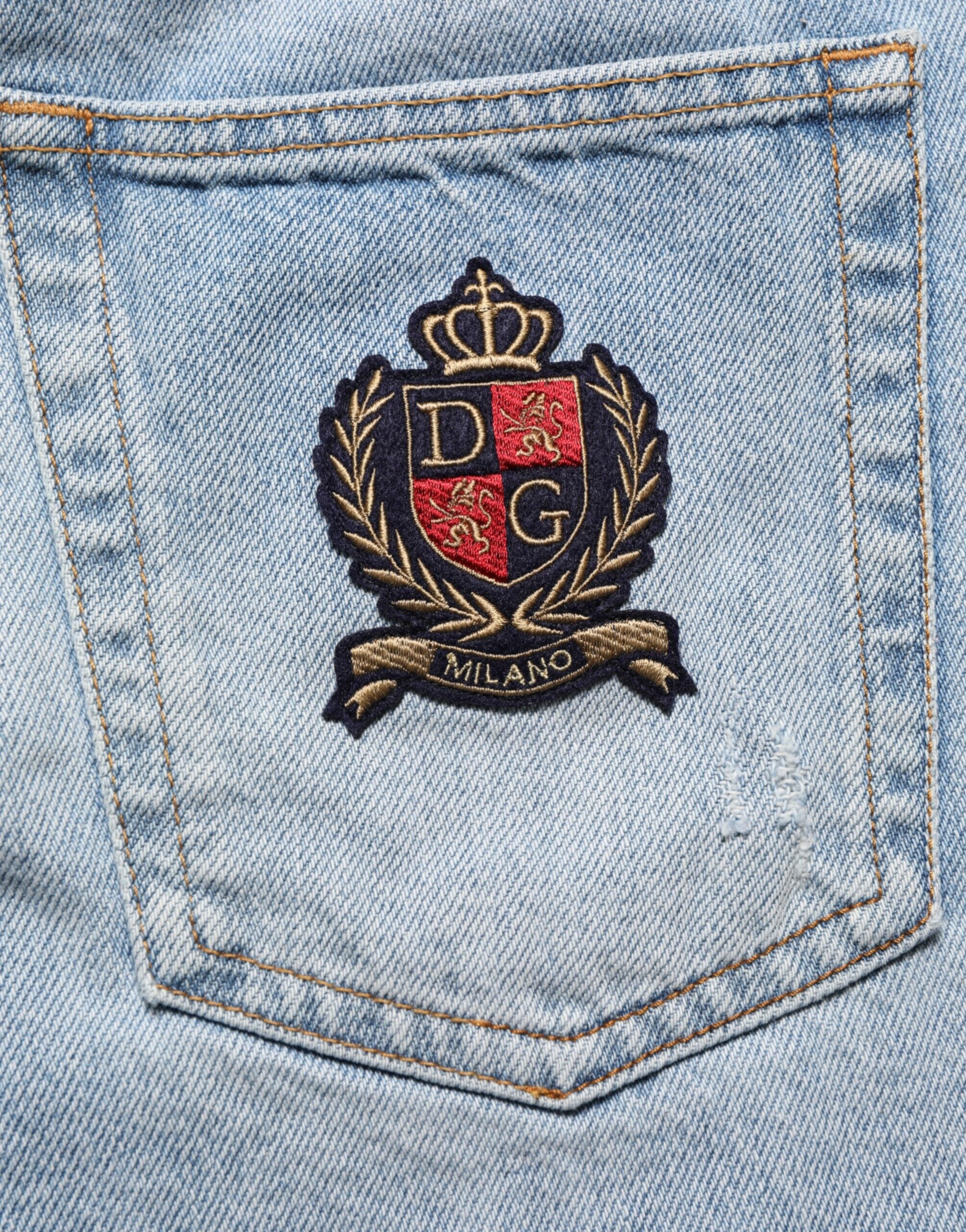 Dolce & Gabbana Bermudashorts aus blauem Baumwoll-Distorted Denim-6