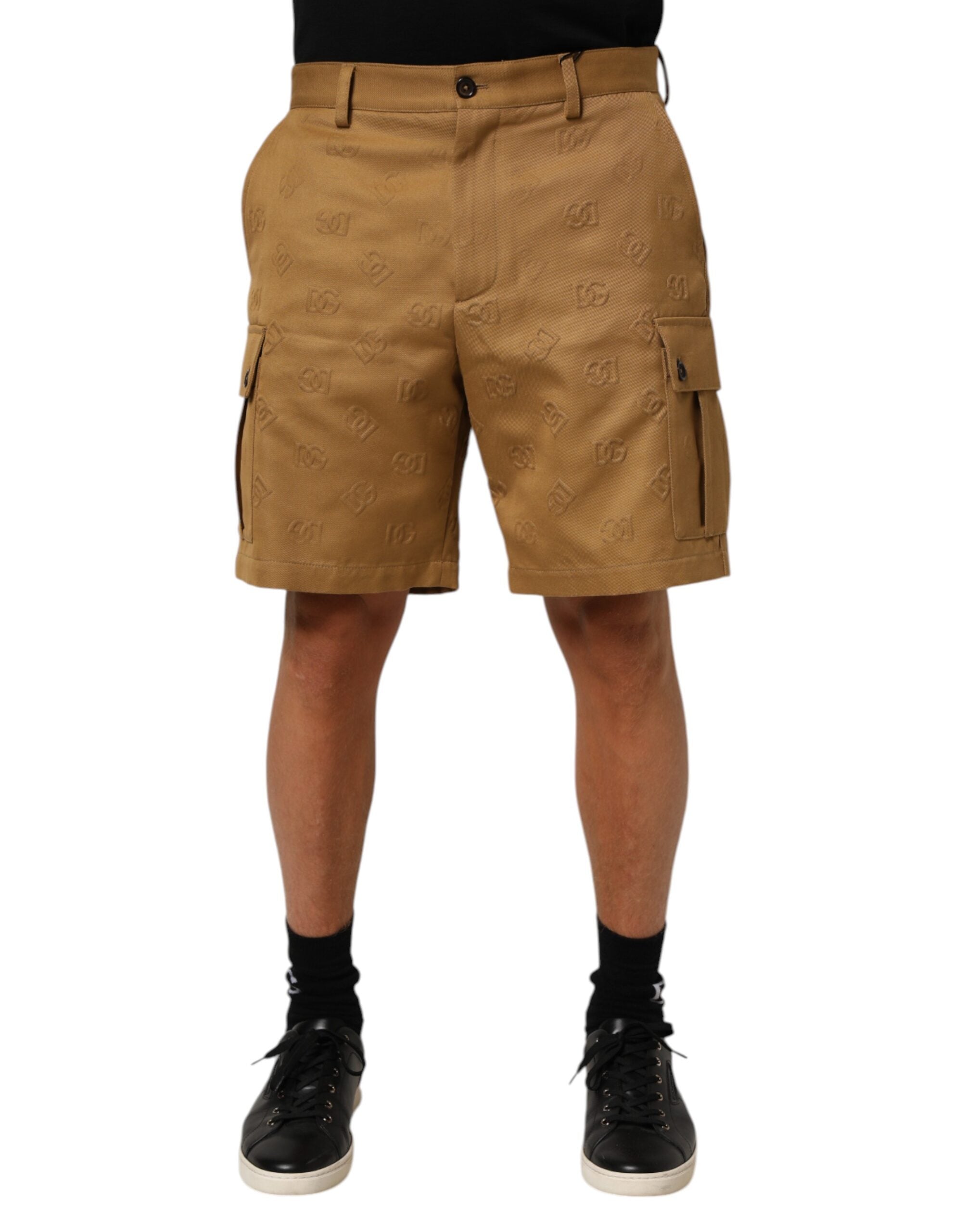 Dolce & Gabbana Braune Cargo-Bermudashorts aus Baumwoll-Stretch mit Logo-2