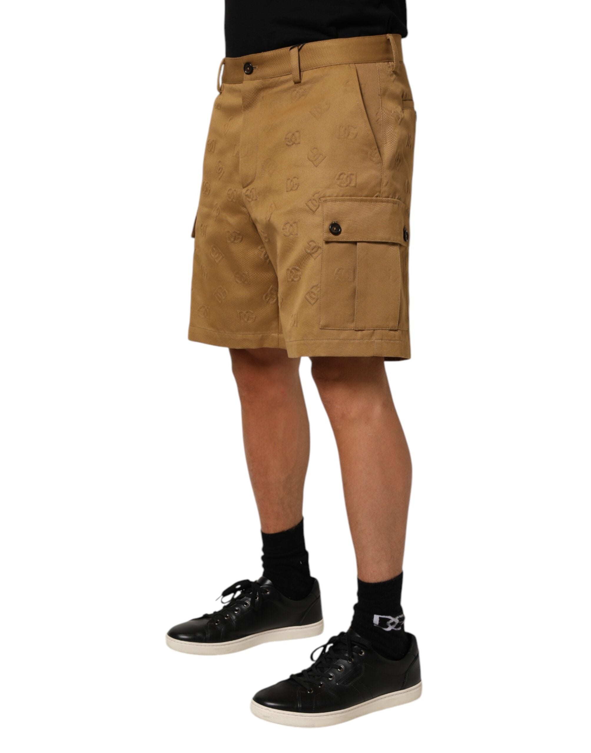 Dolce & Gabbana Braune Cargo-Bermudashorts aus Baumwoll-Stretch mit Logo-3