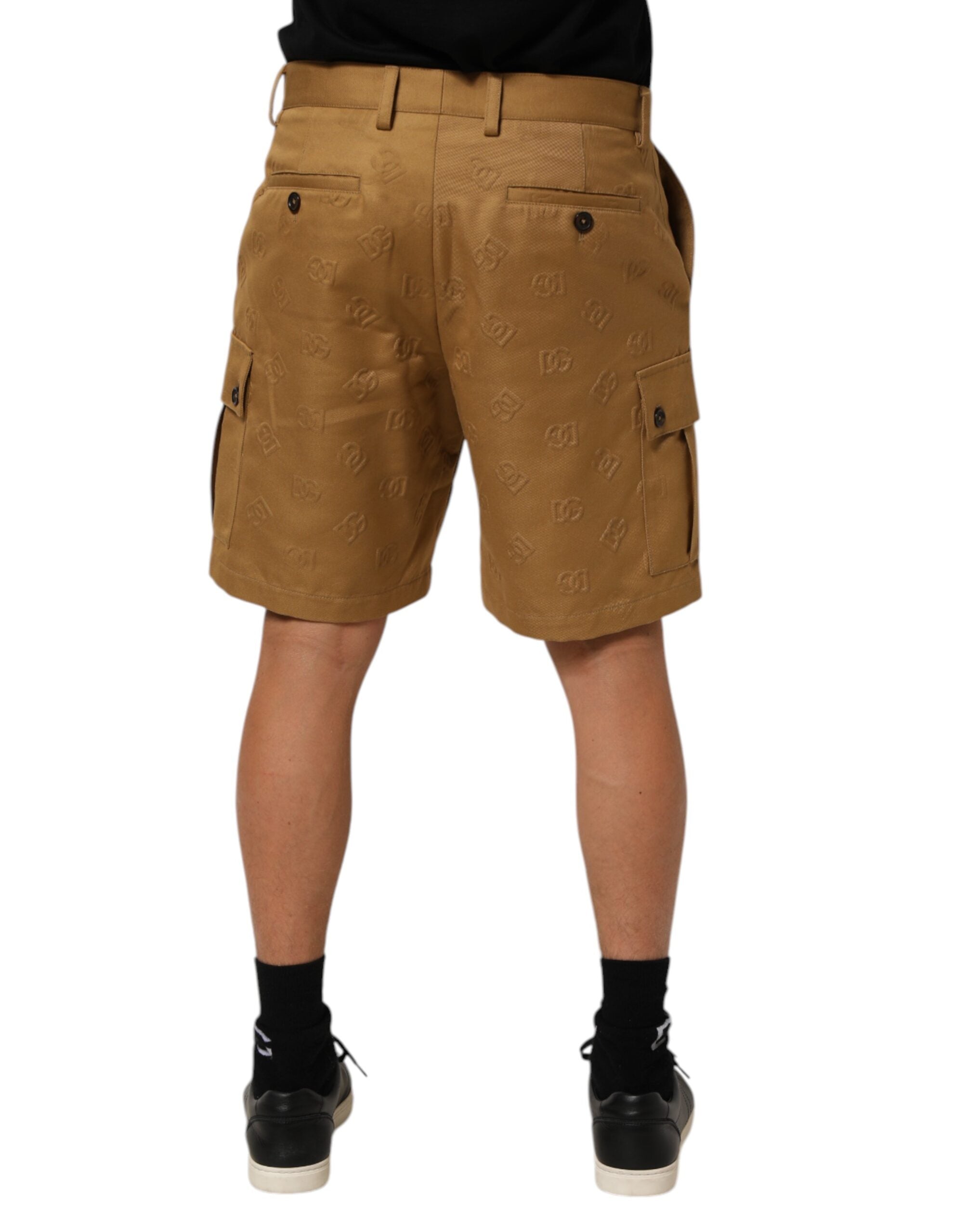 Dolce & Gabbana Braune Cargo-Bermudashorts aus Baumwoll-Stretch mit Logo-4