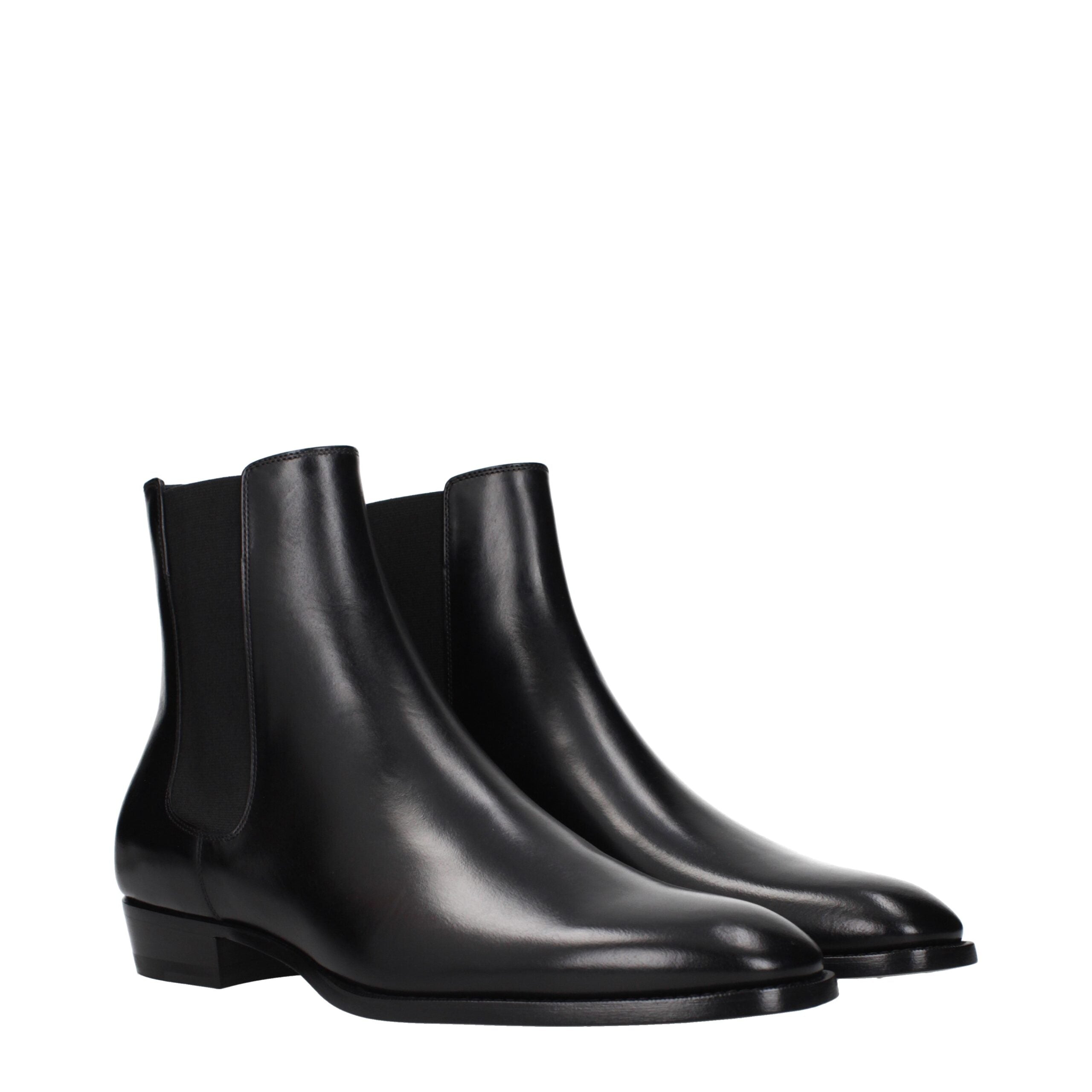 Celine Schwarze Leder-Stiefeletten-2