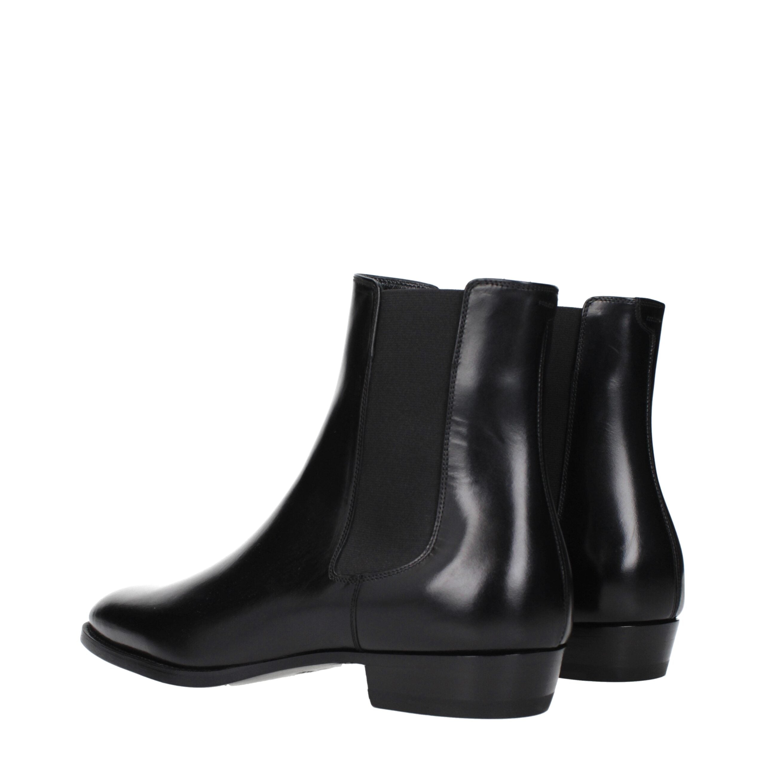 Celine Schwarze Leder-Stiefeletten-4