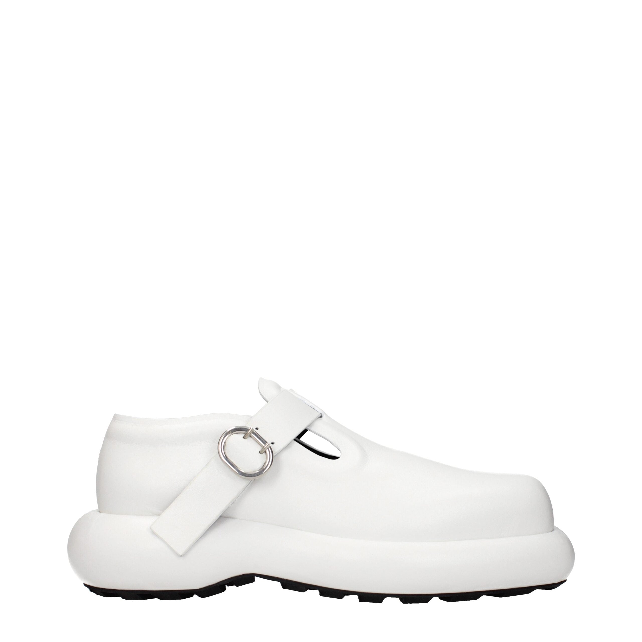 Jil Sander Weiße Loafer aus Leder zum Hineinschlüpfen-1