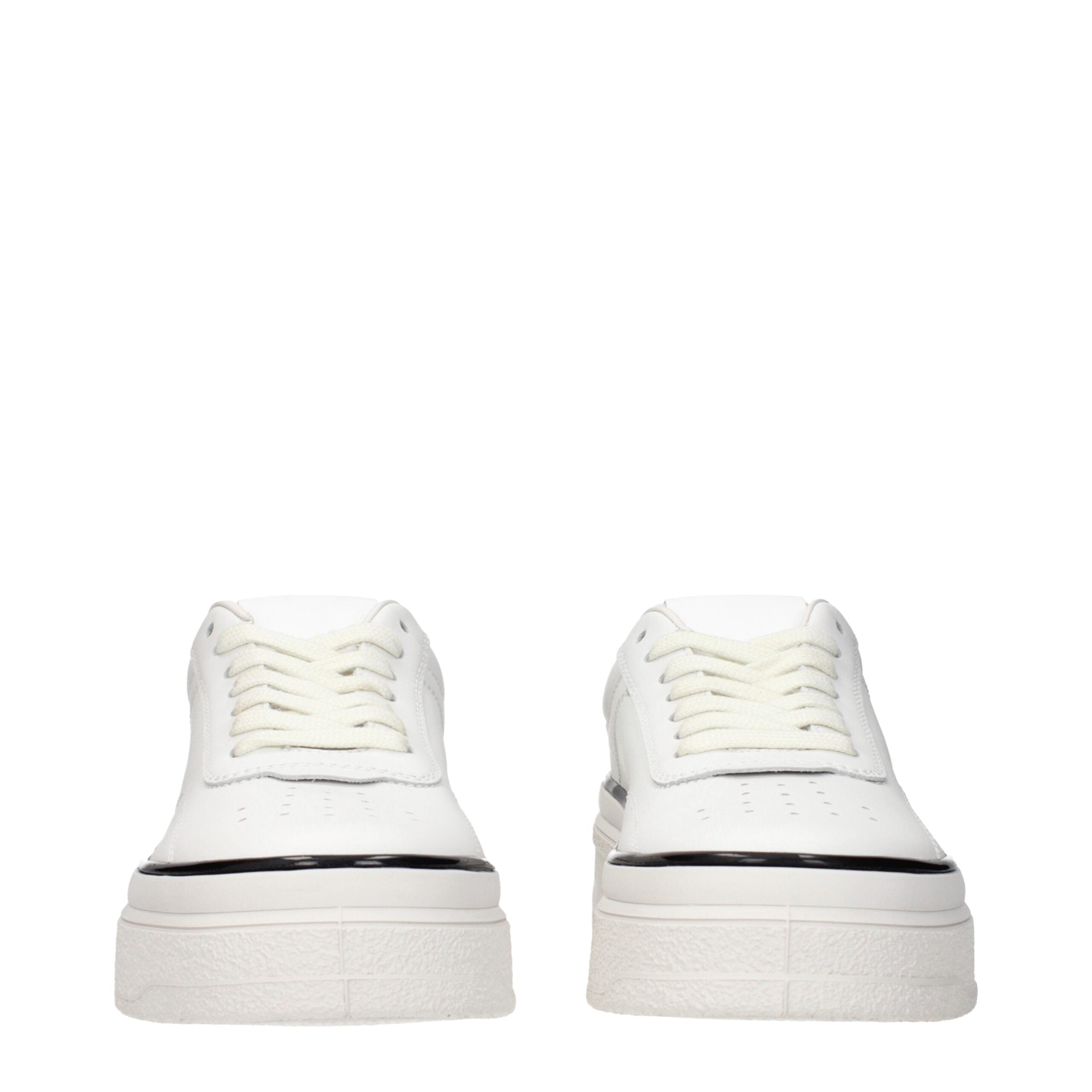 Jil Sander Weiße Leder Plateau-Sneaker-3