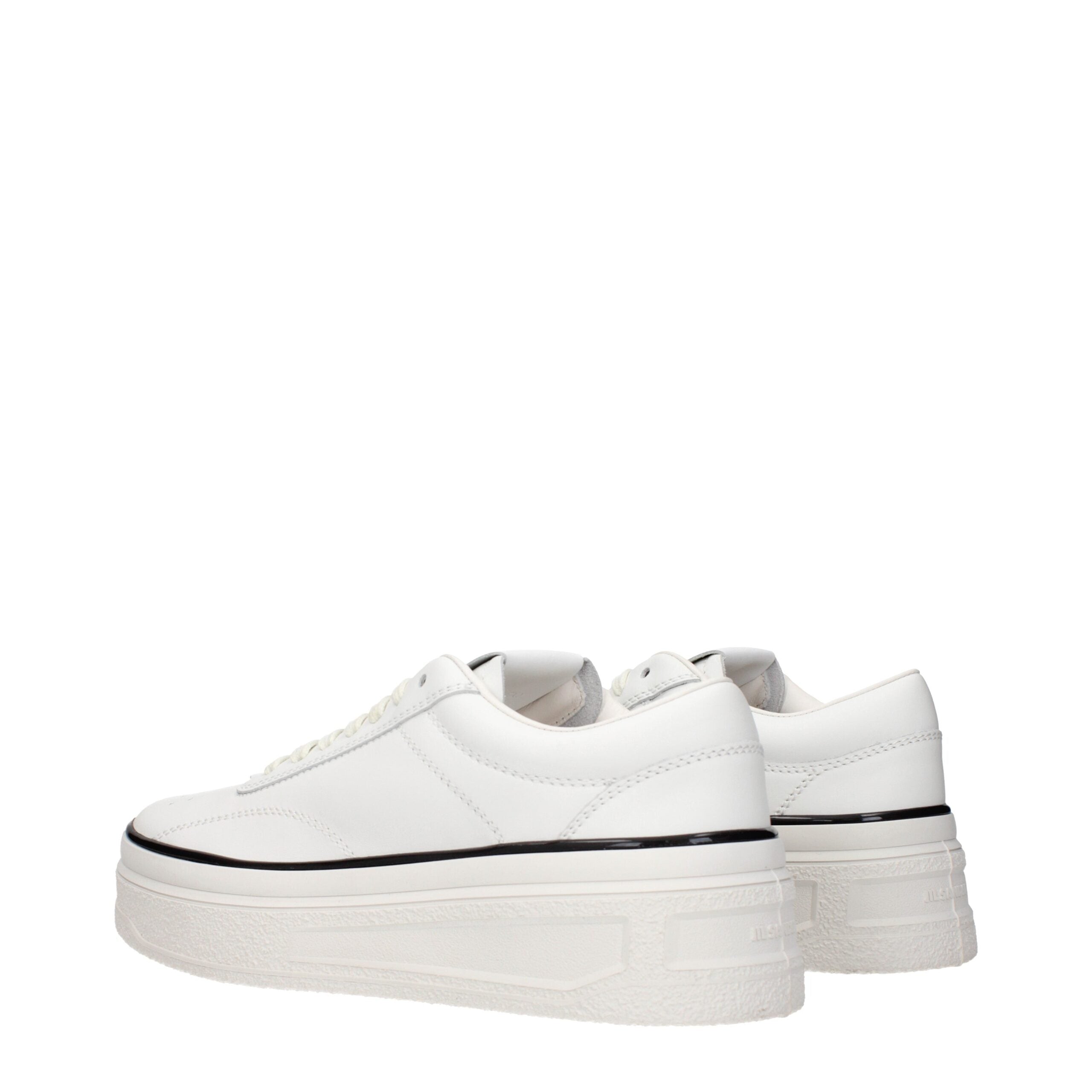 Jil Sander Weiße Leder Plateau-Sneaker-4