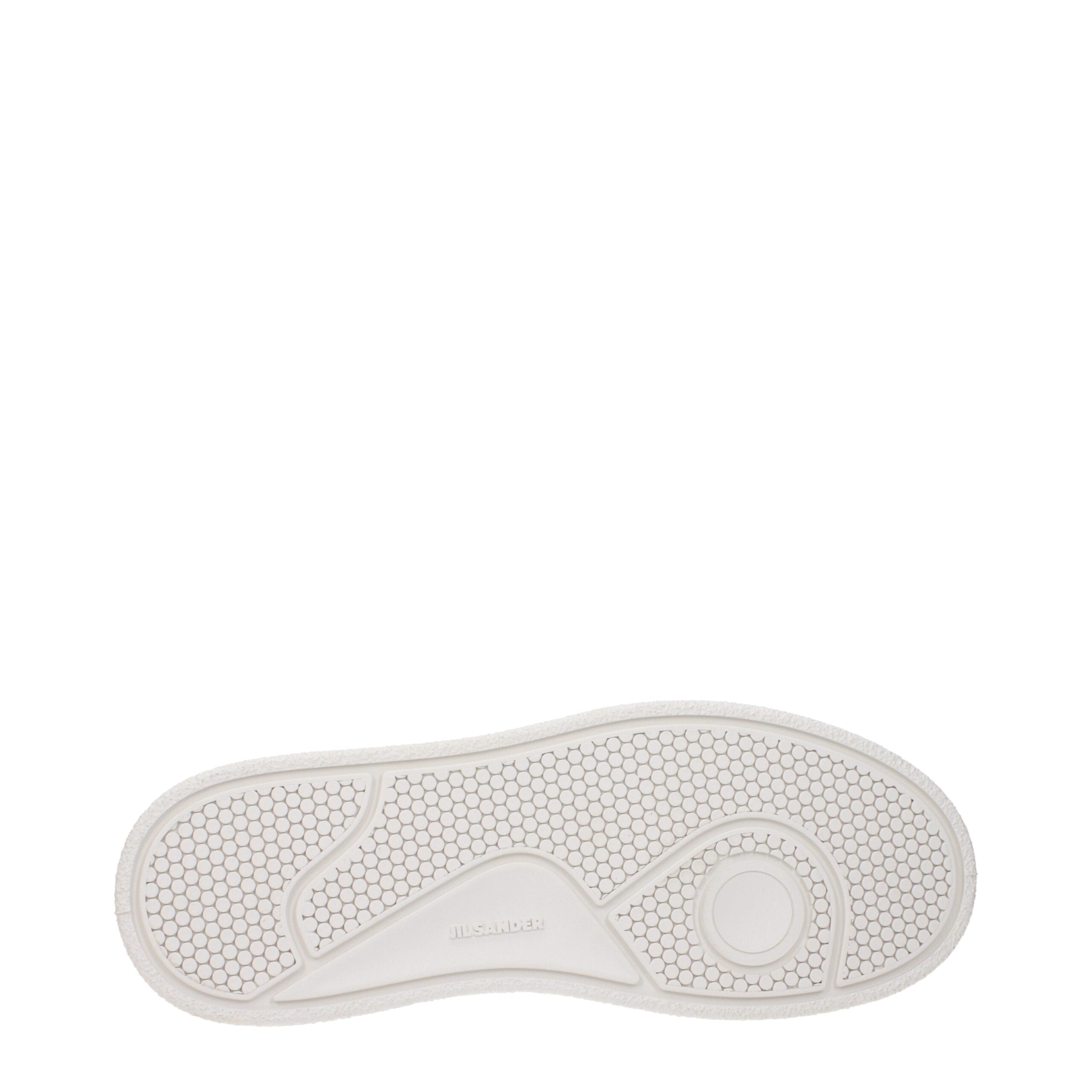 Jil Sander Weiße Leder Plateau-Sneaker-5