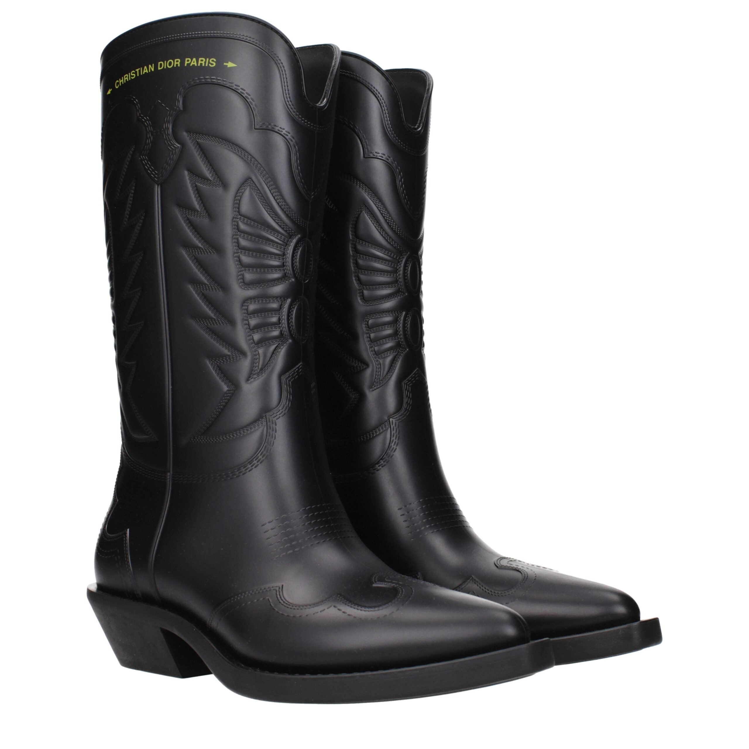 Christian Dior Schwarze Baumwollstiefel-2