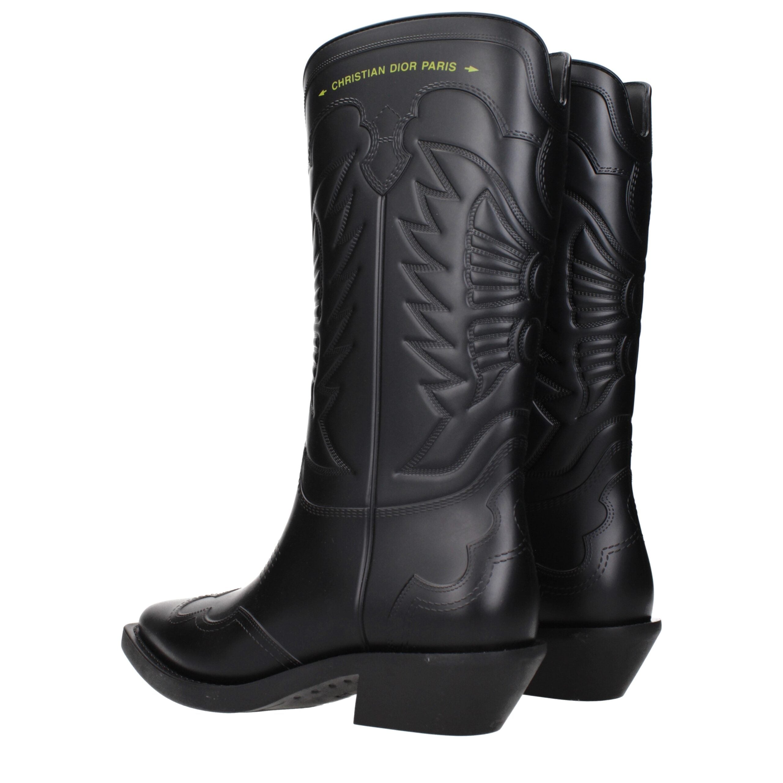 Christian Dior Schwarze Baumwollstiefel-4