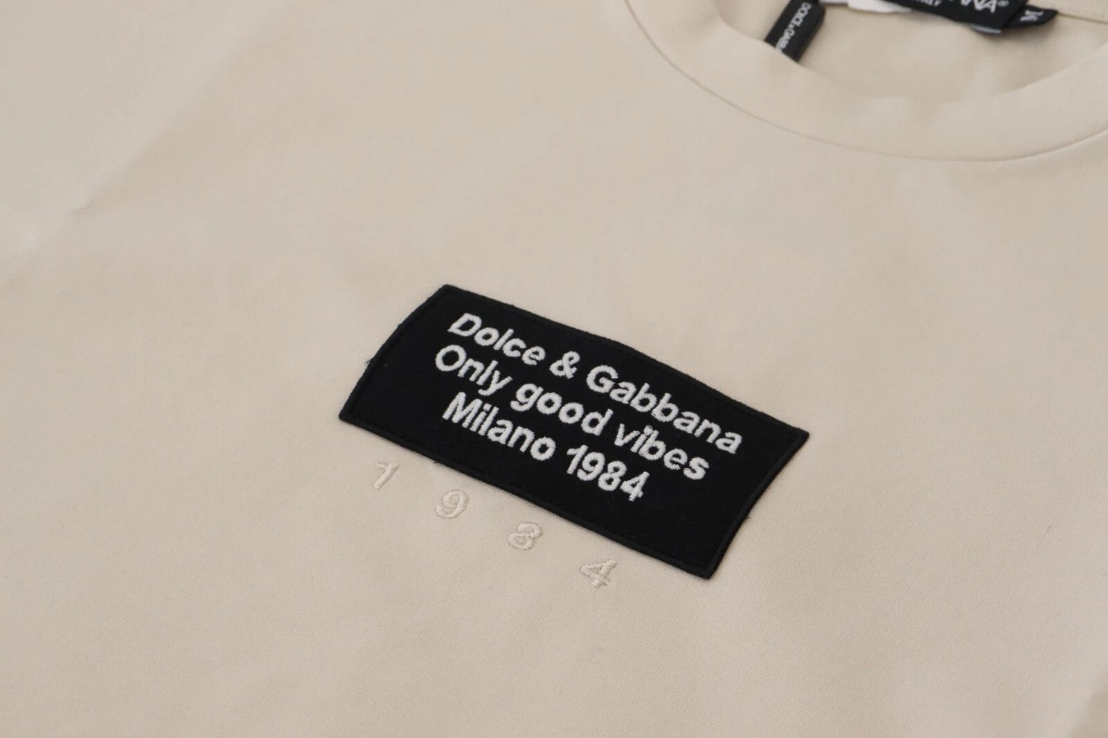 Dolce & Gabbana Ivory Cotton Ivory Printed Crew Neck-7