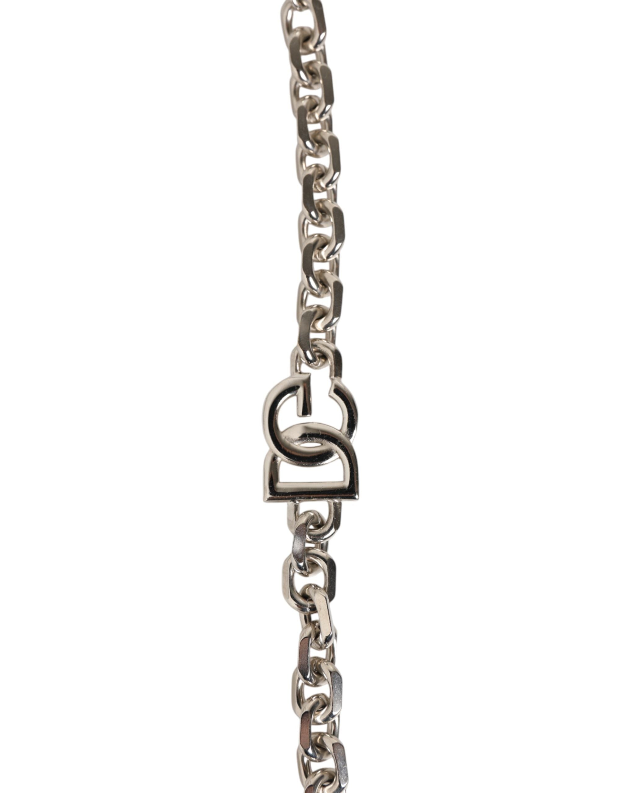 Dolce & Gabbana Black Leather Pearl Chain Bag Accessory Shoulder Strap-3
