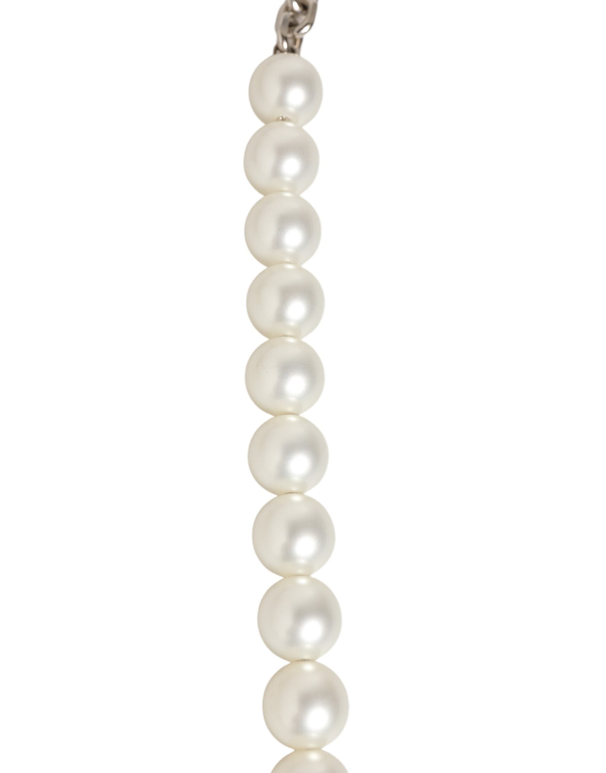 Dolce & Gabbana Black Leather Pearl Chain Bag Accessory Shoulder Strap-4
