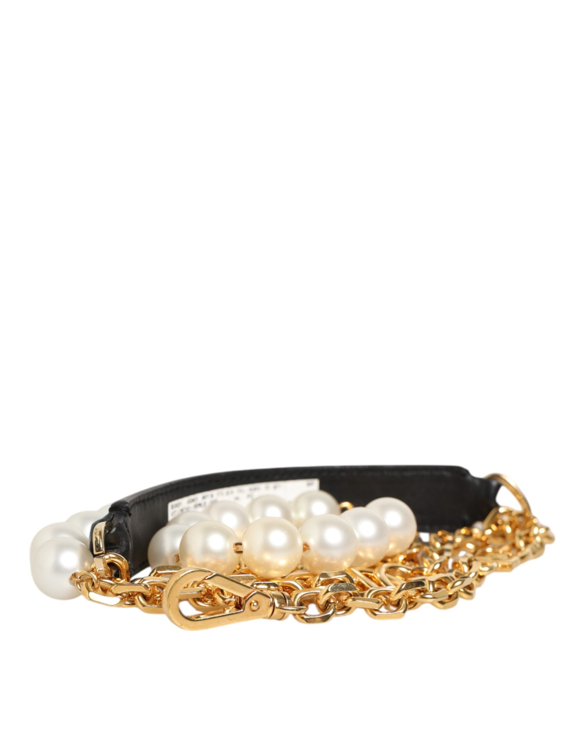 Dolce & Gabbana Black Leather Gold Chain Bag Accessory Shoulder Strap-7
