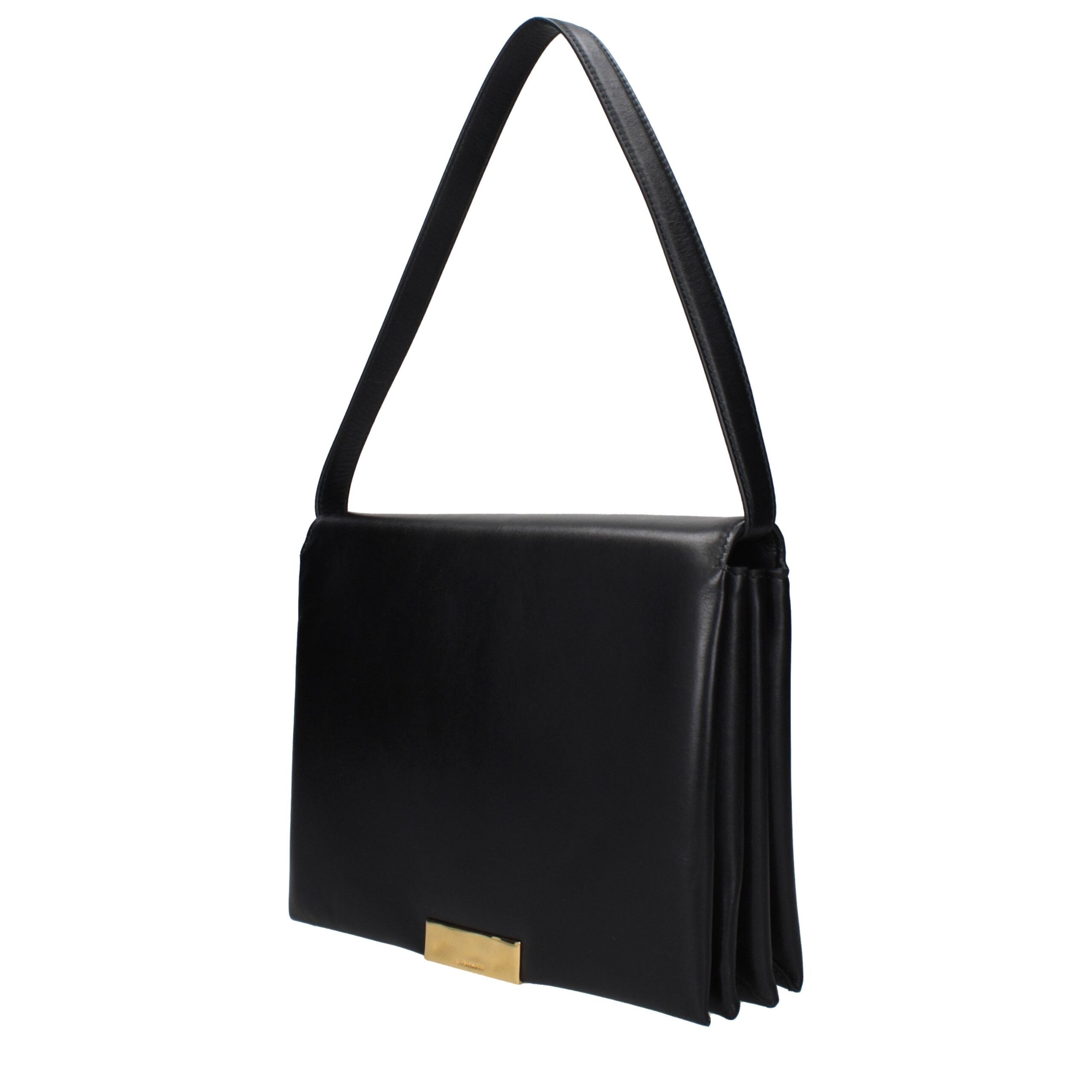 Jil Sander Schwarze Leder Umhängetasche-2