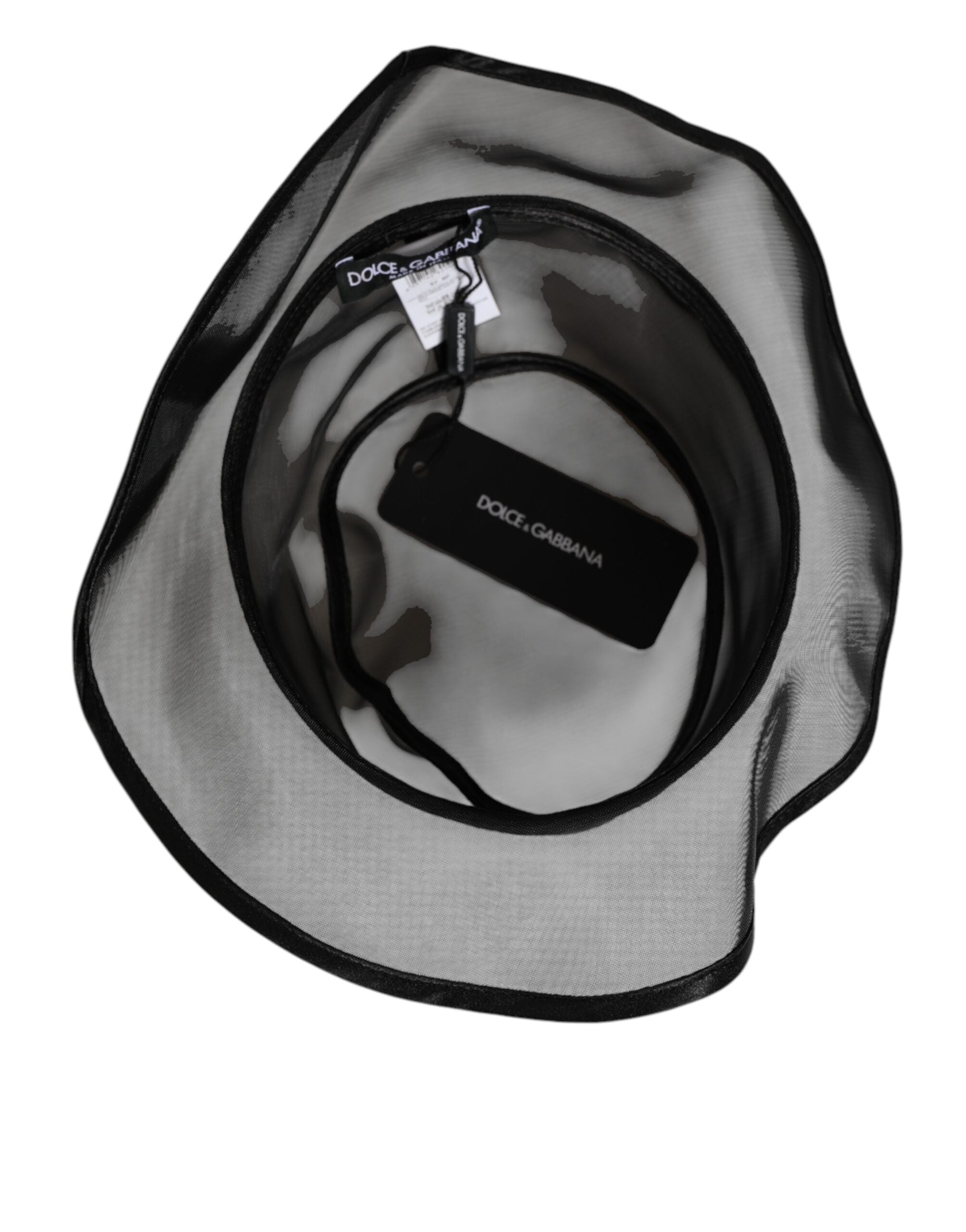 Dolce & Gabbana Black Silk Mesh Bucket Men's Fisherman's Cap Hat-4
