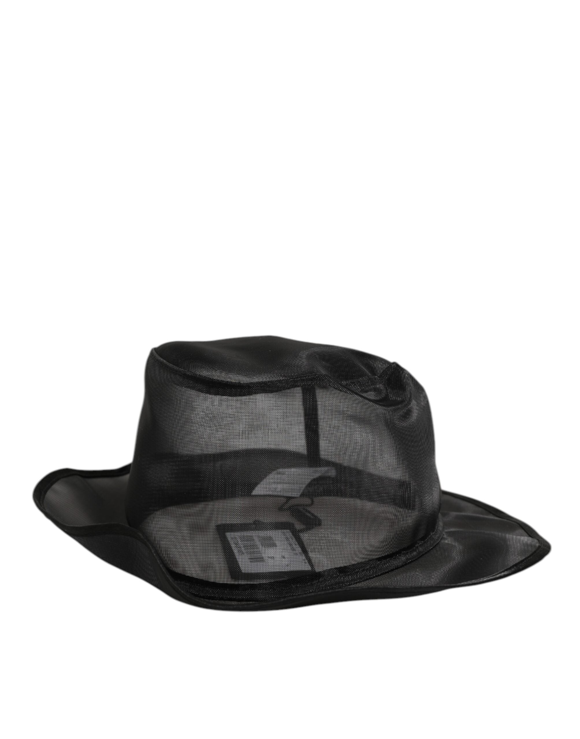 Dolce & Gabbana Black Silk Mesh Bucket Men's Fisherman's Cap Hat-1