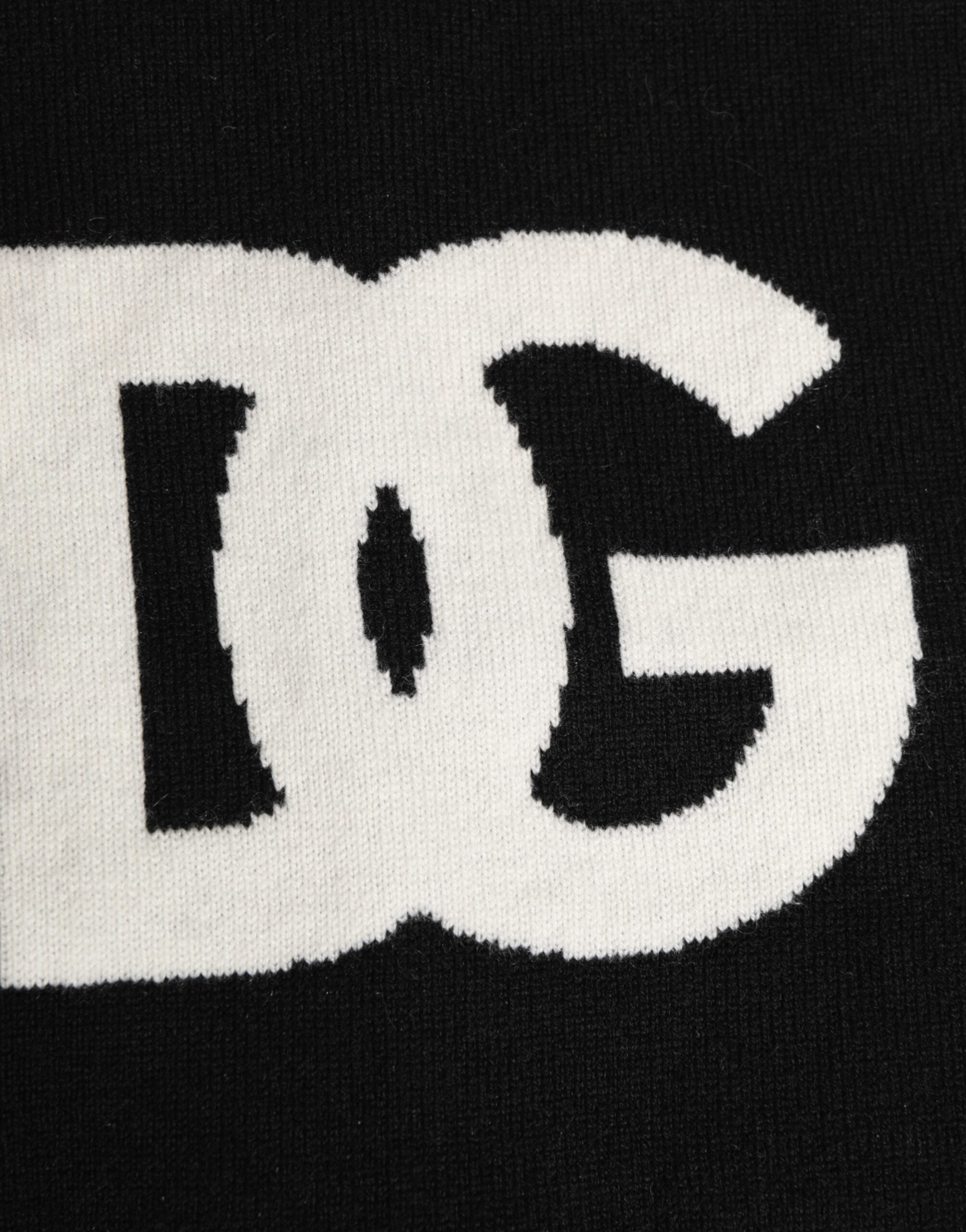 Dolce & Gabbana Schwarzer D&G Logo Kaschmir Strickschal für Männer Einheitsgröße-4