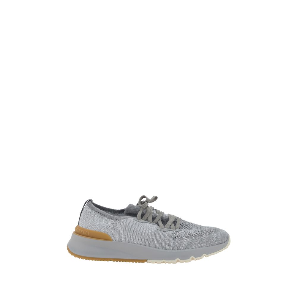 Brunello Cucinelli Graue Sneaker aus Baumwolle im Athletic-Stil-1