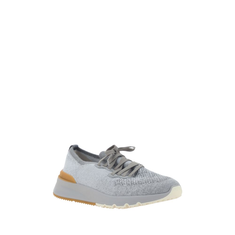 Brunello Cucinelli Graue Sneaker aus Baumwolle im Athletic-Stil-2