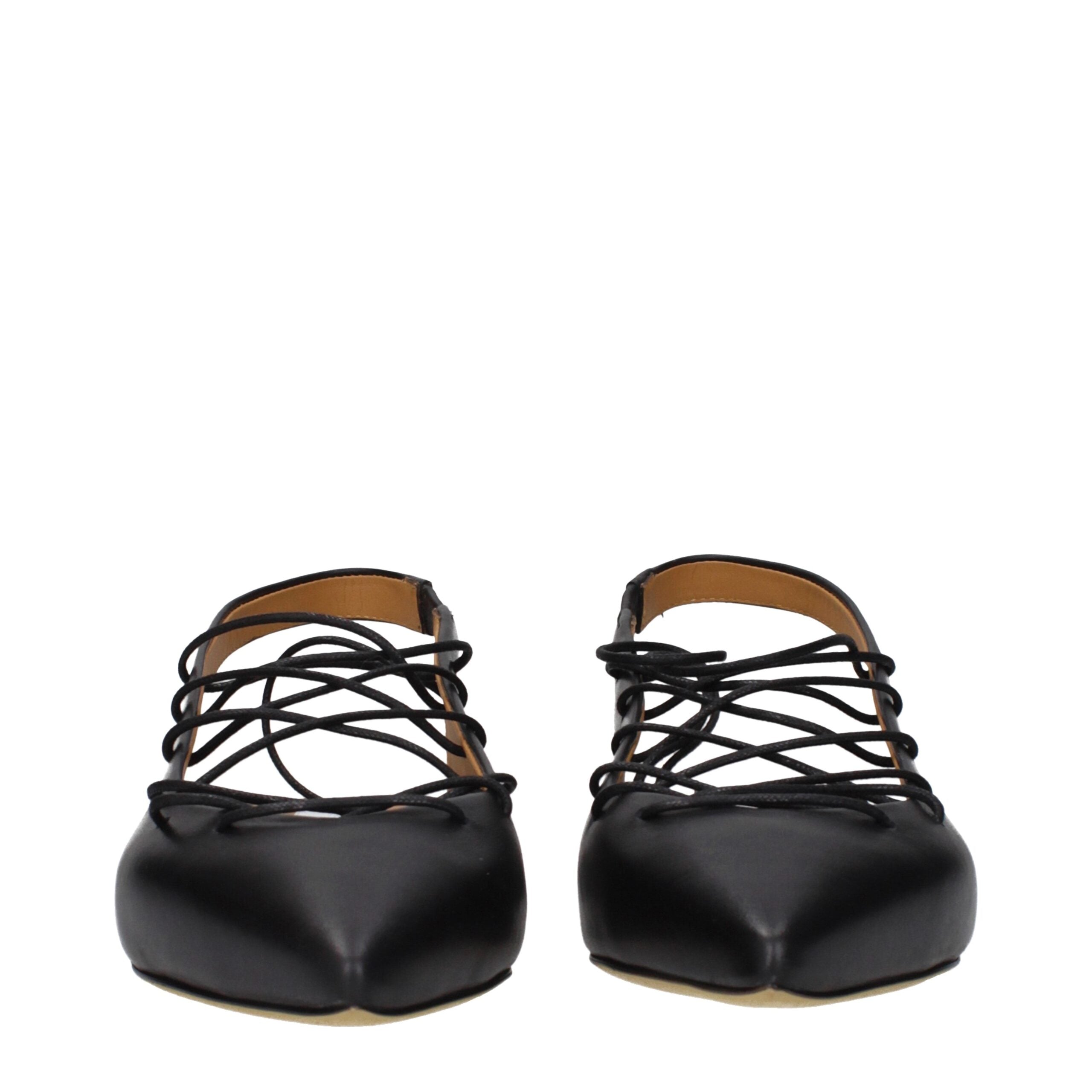 Moschino Schwarze Leder-Ballerinas-3