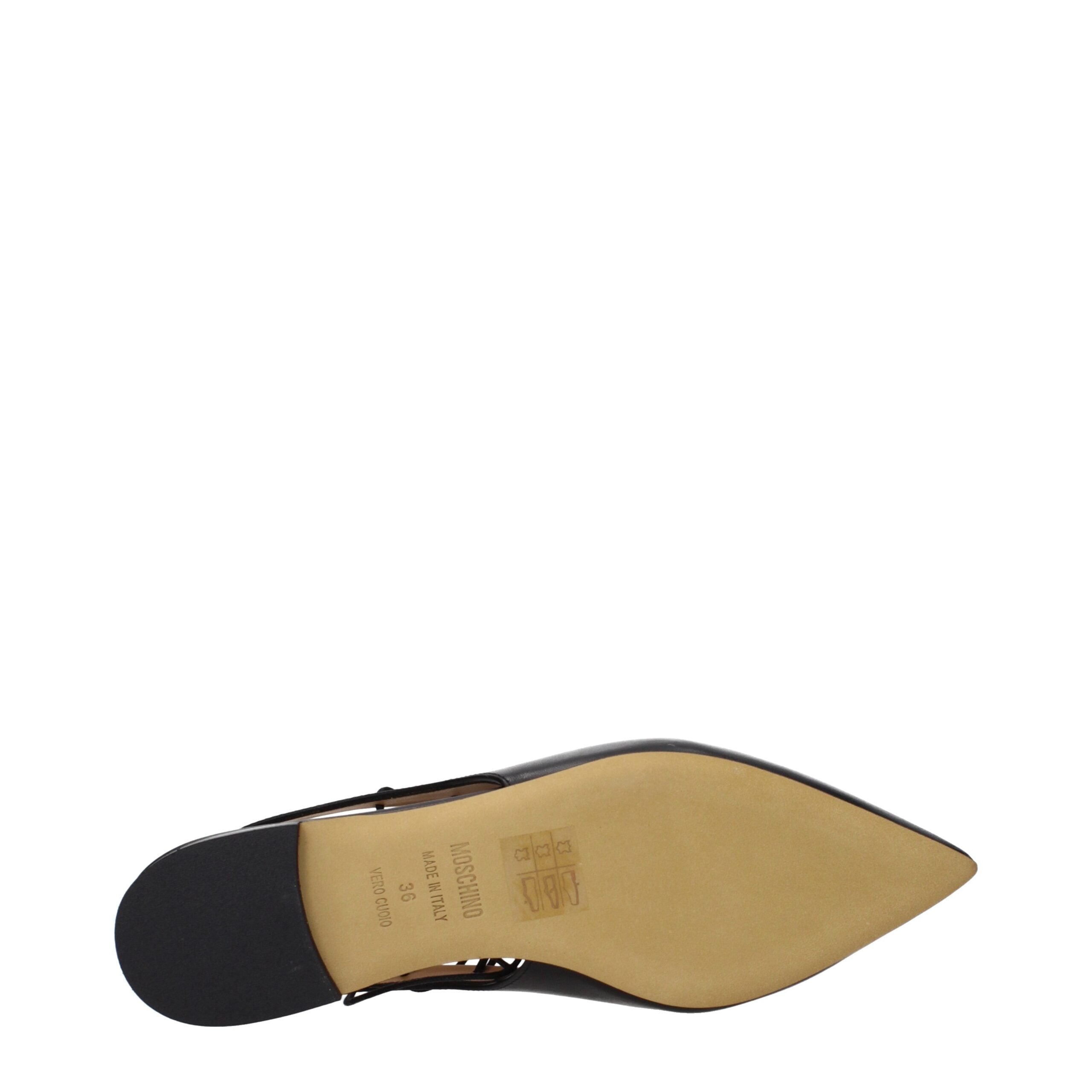 Moschino Schwarze Leder-Ballerinas-5