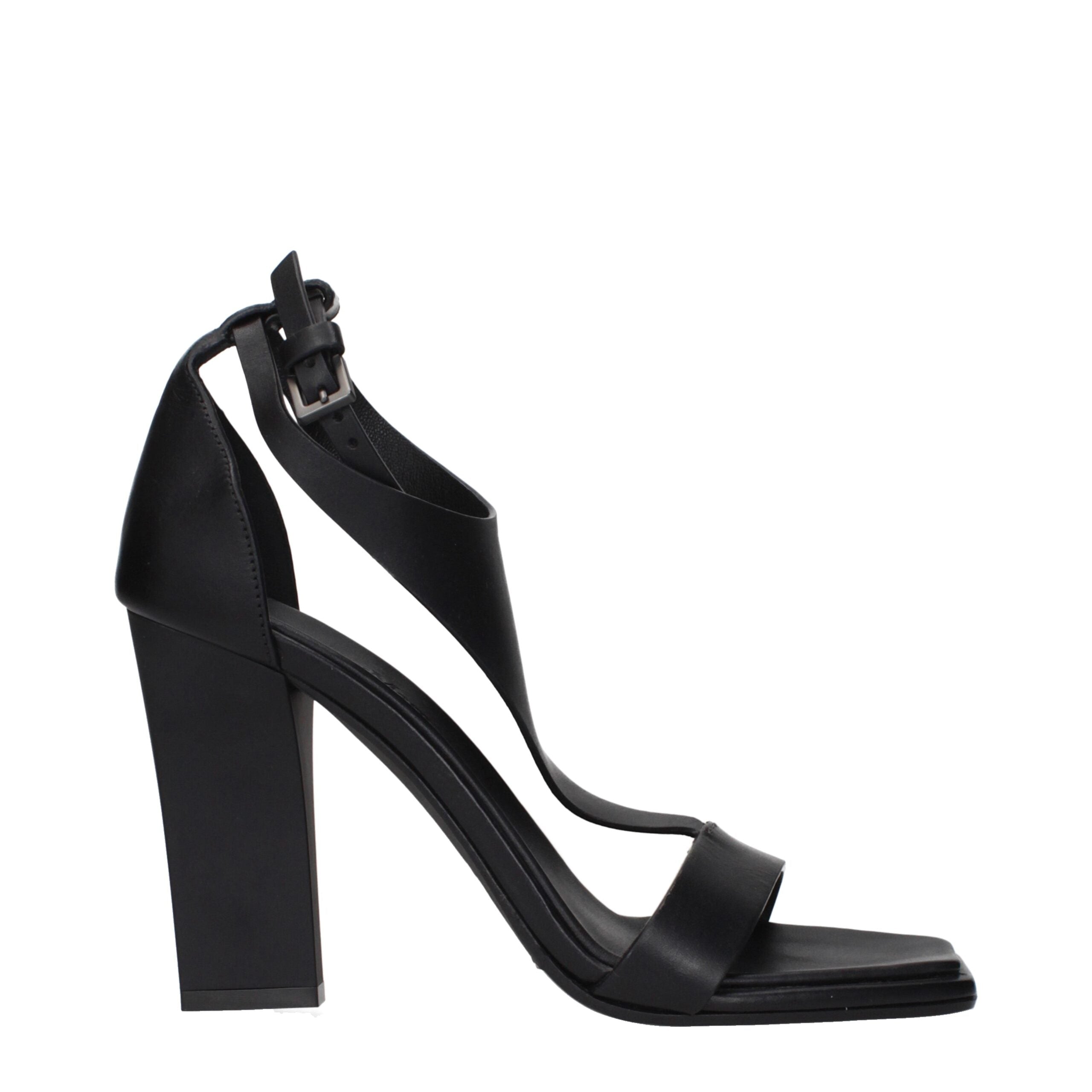 Max Mara Schwarze Leder-Stiletto-Sandalen-1