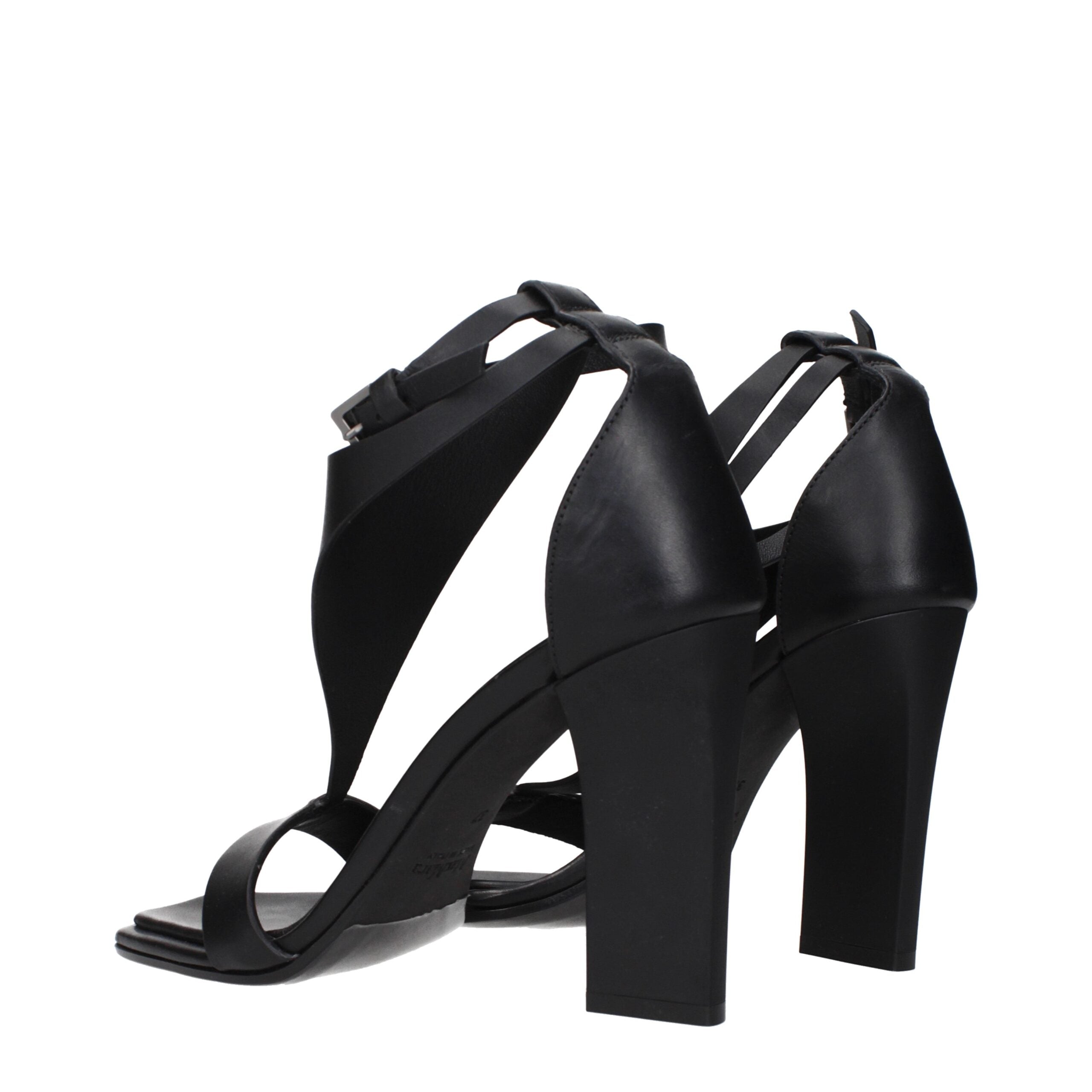 Max Mara Schwarze Leder-Stiletto-Sandalen-4