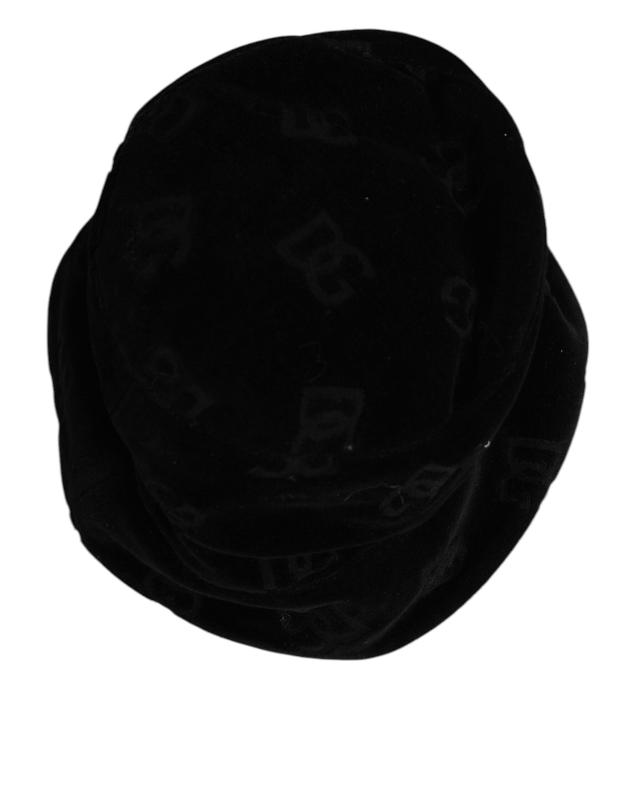 Dolce & Gabbana Black Cotton Suede Bucket Logo Capello Hat-6