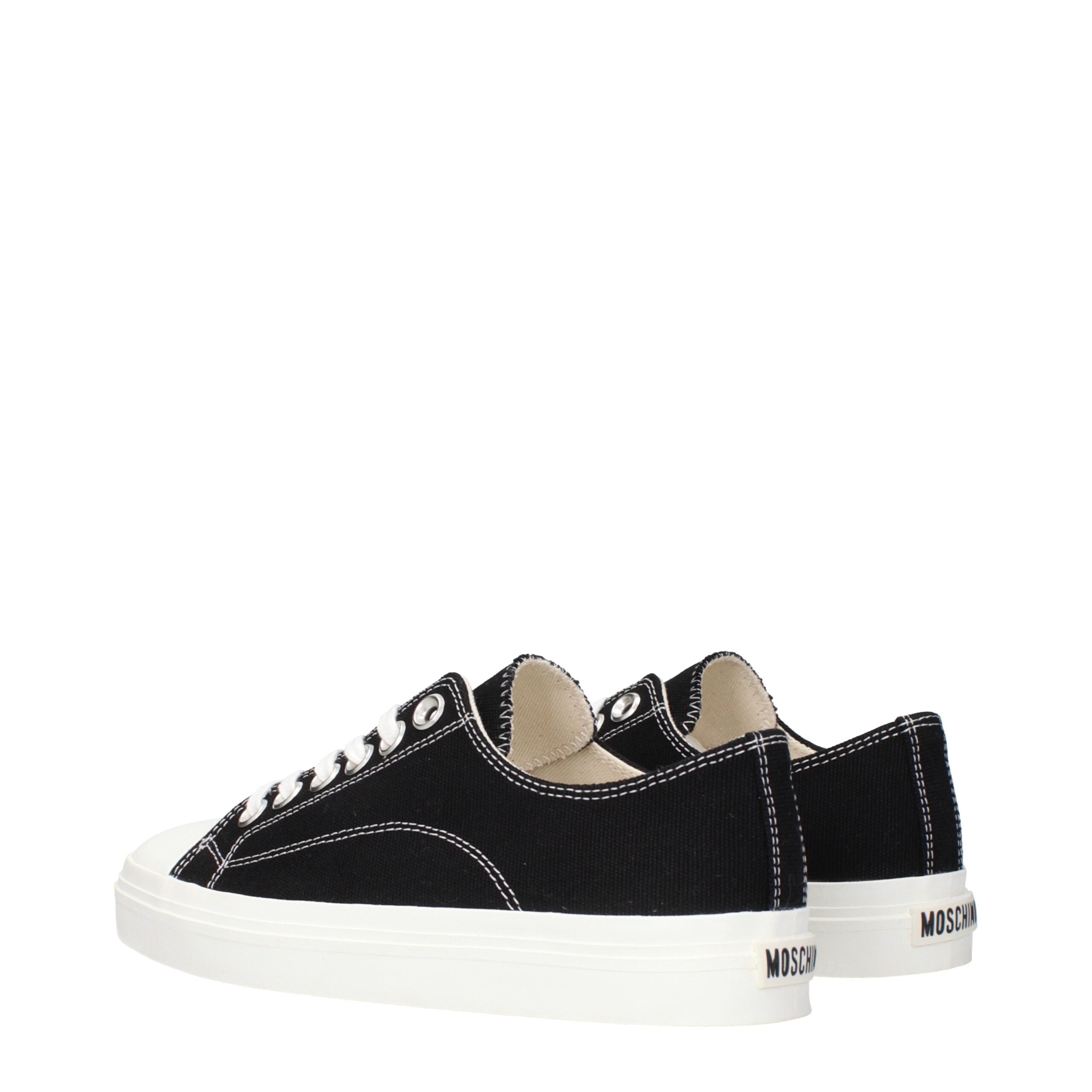 Moschino Schwarze Stoff-Sneaker mit niedrigem Schaft-4