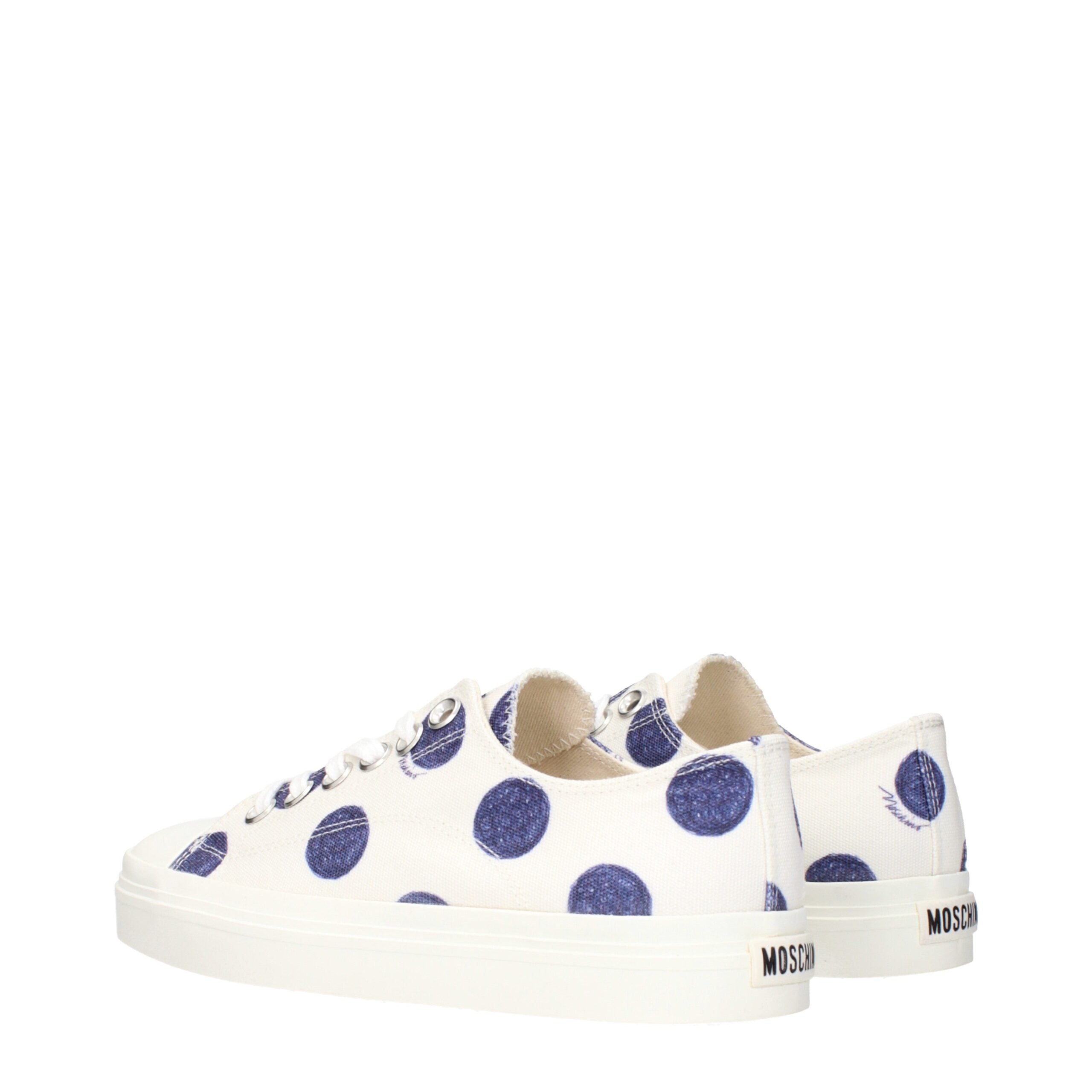 Moschino Weiße Stoff-Sneaker mit niedrigem Schaft-4