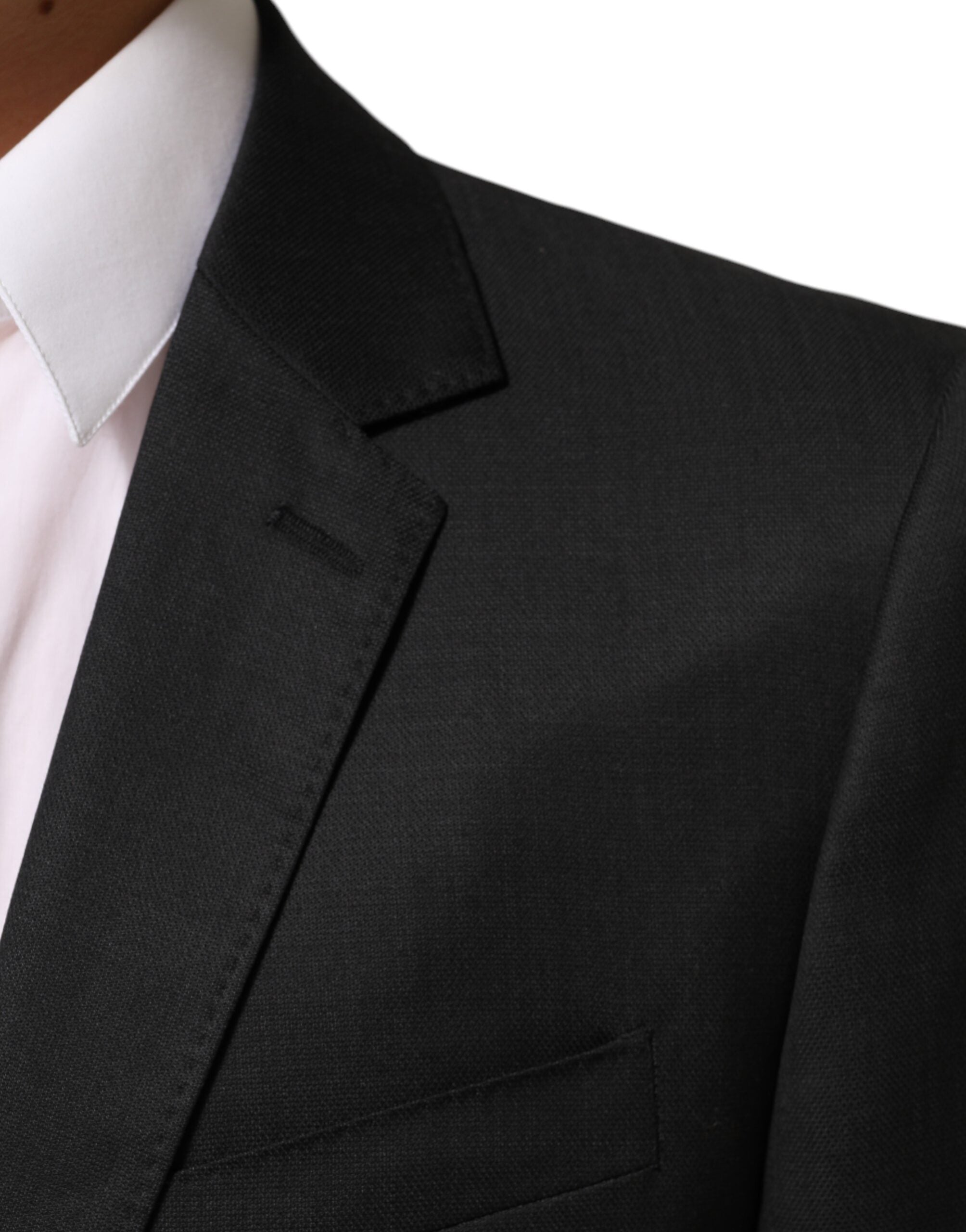 Dolce & Gabbana Black Single-Breasted Men's Coat MARTINI Blazer-6