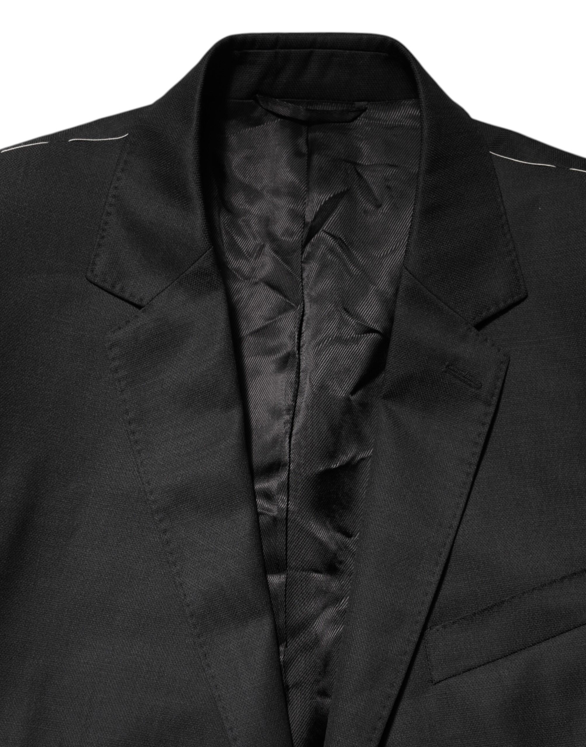 Dolce & Gabbana Black Single-Breasted Men's Coat MARTINI Blazer-7