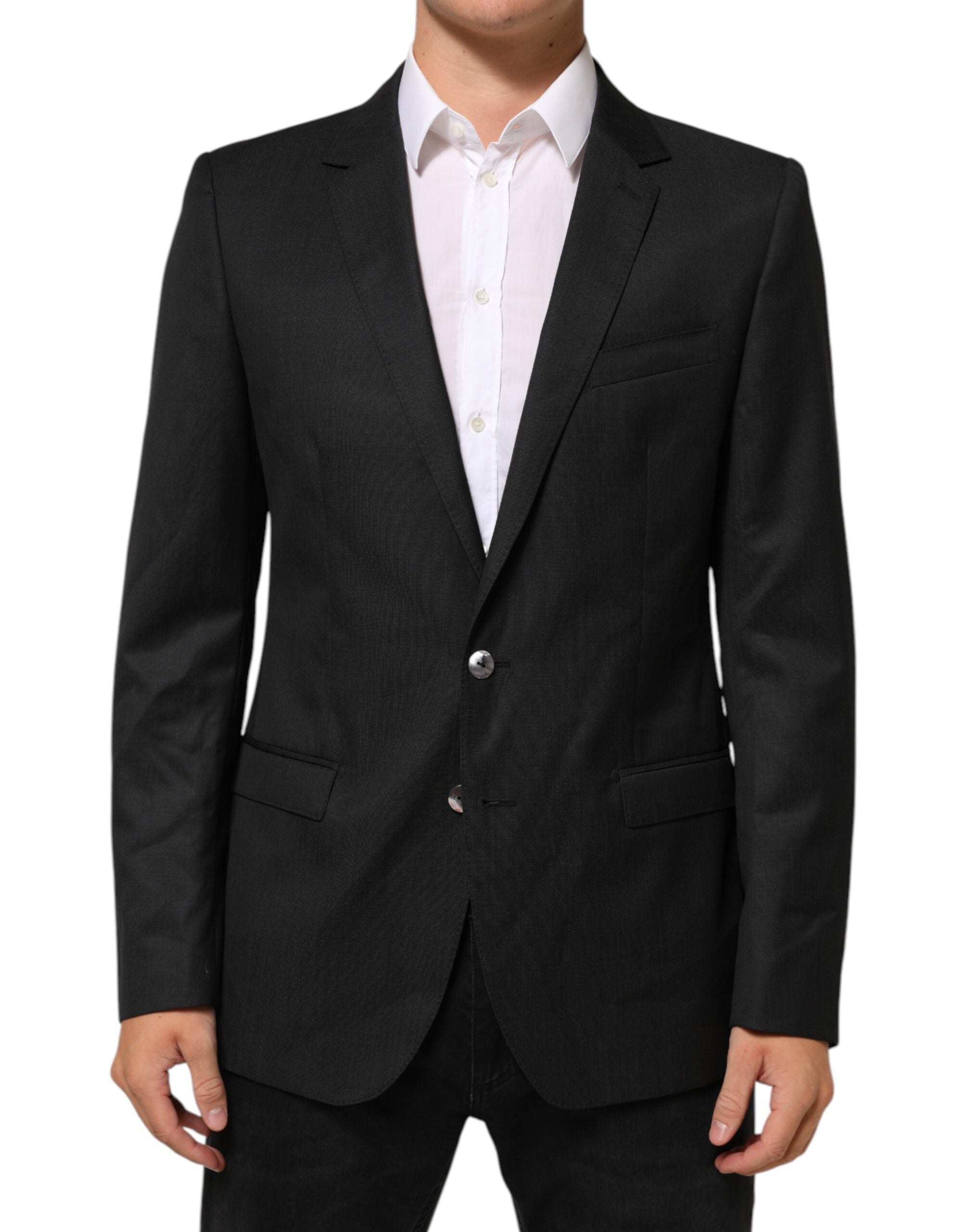 Dolce & Gabbana Black Single-Breasted Men's Coat MARTINI Blazer-1
