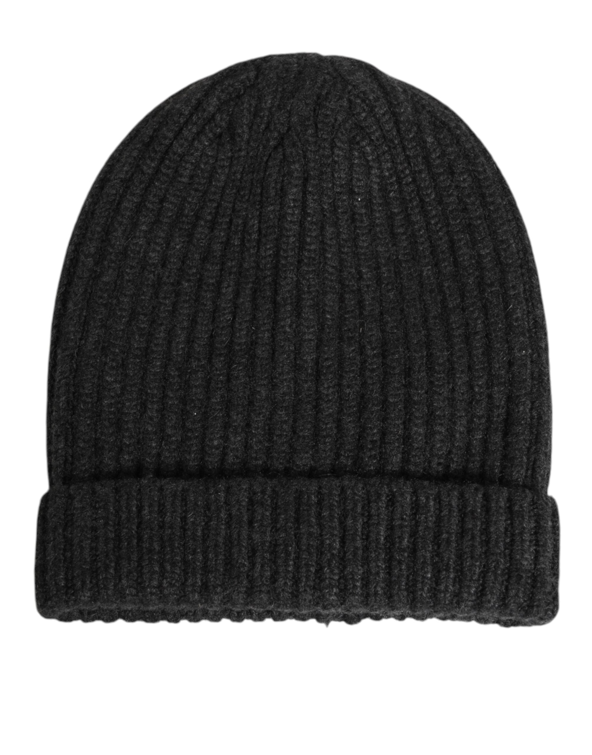 Dolce & Gabbana Schwarze Kaschmir-Strickmütze Capello für Herren-1