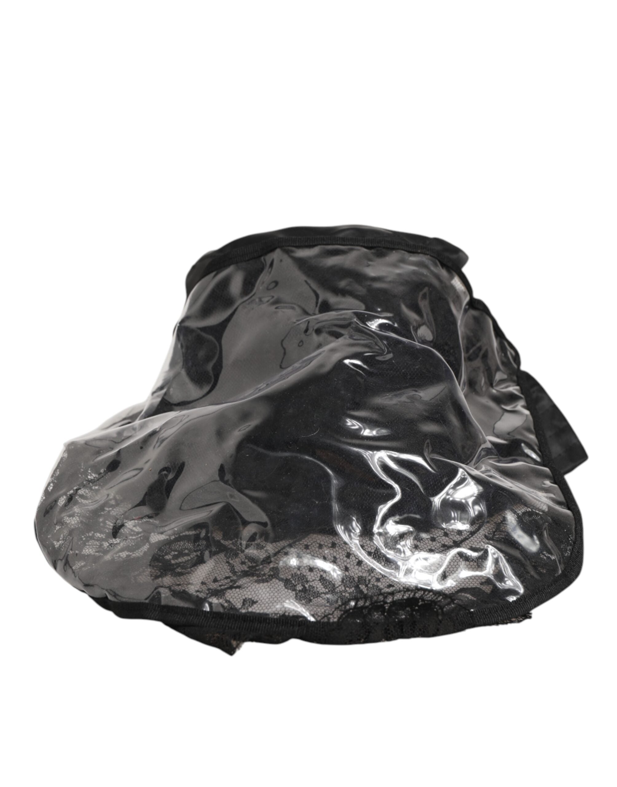 Dolce & Gabbana Black PVC Men's Bucket Cap with Wide Brim-1