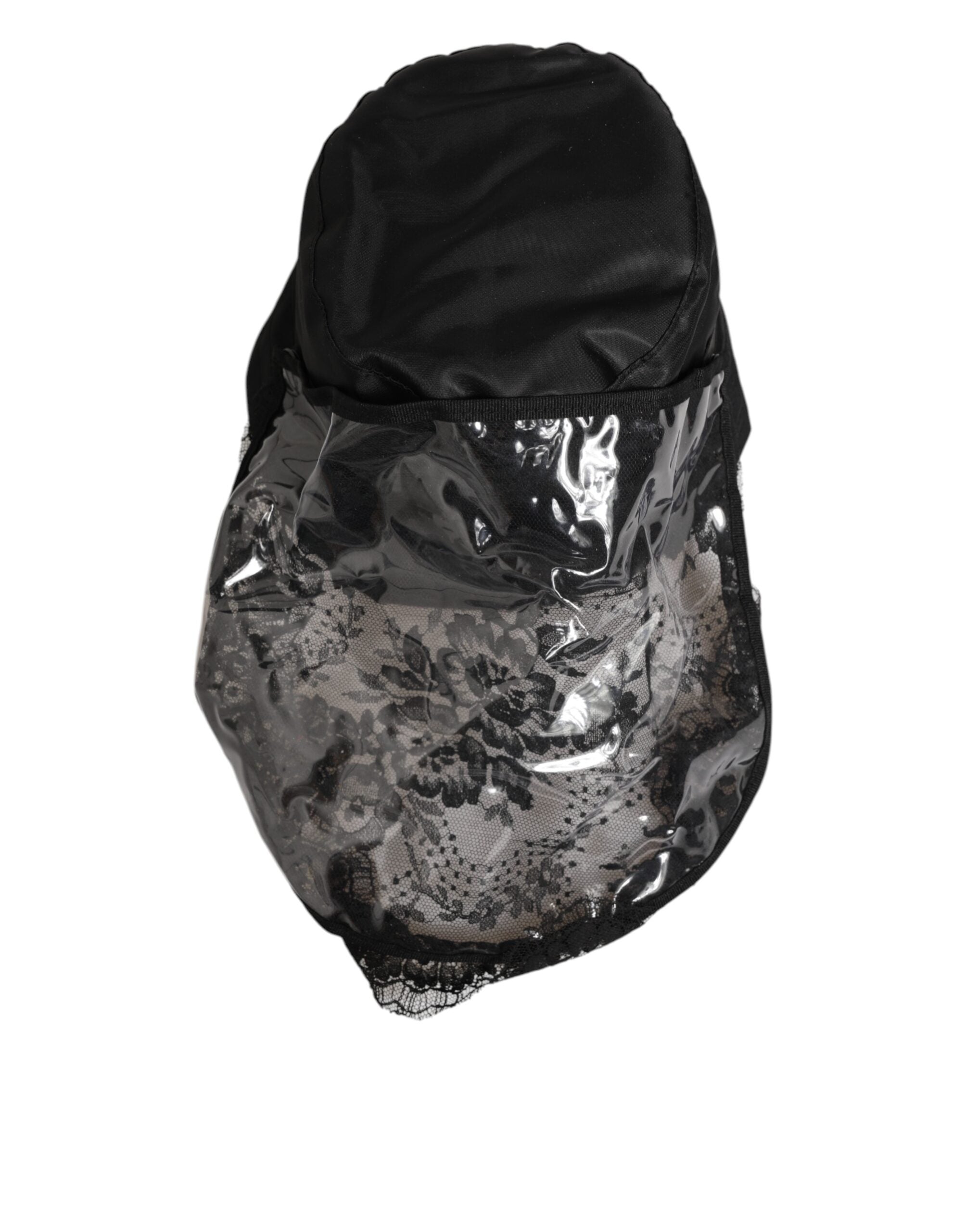 Dolce & Gabbana Black PVC Men's Bucket Cap with Wide Brim-5