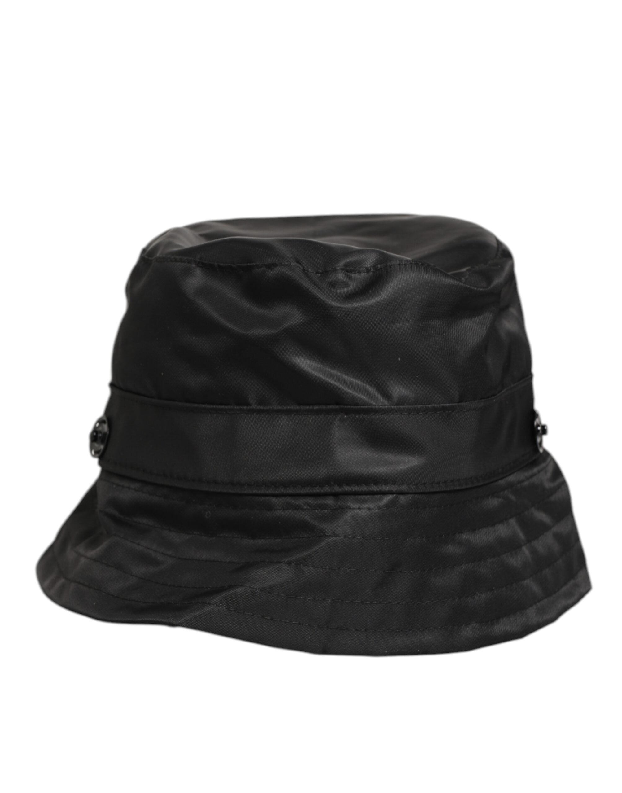 Dolce & Gabbana Black PVC Men's Bucket Cap with Wide Brim-6