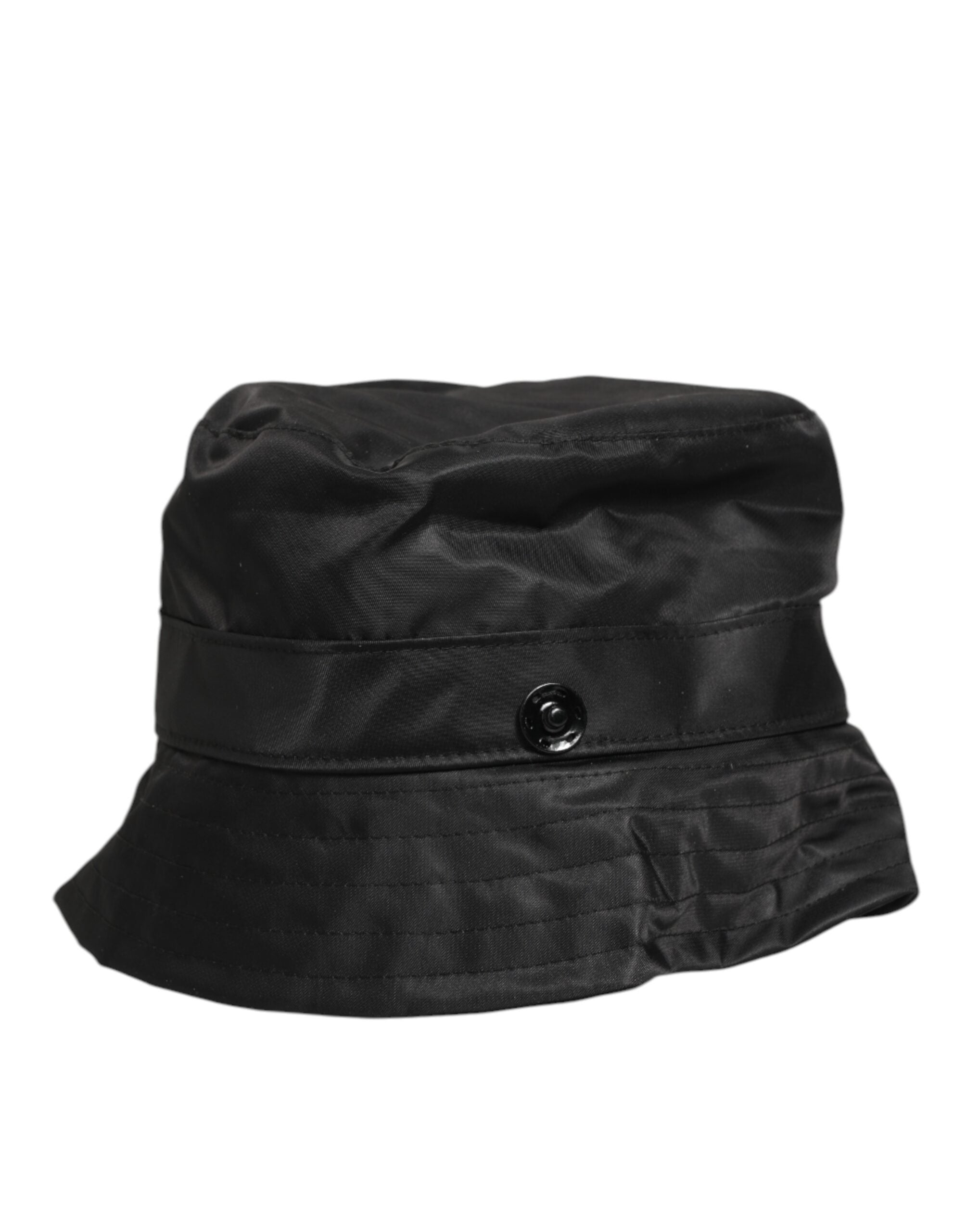 Dolce & Gabbana Black PVC Men's Bucket Cap with Wide Brim-7