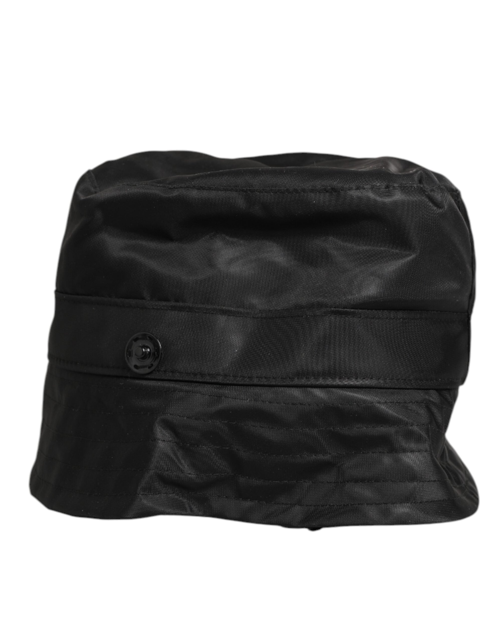 Dolce & Gabbana Black PVC Men's Bucket Cap with Wide Brim-8